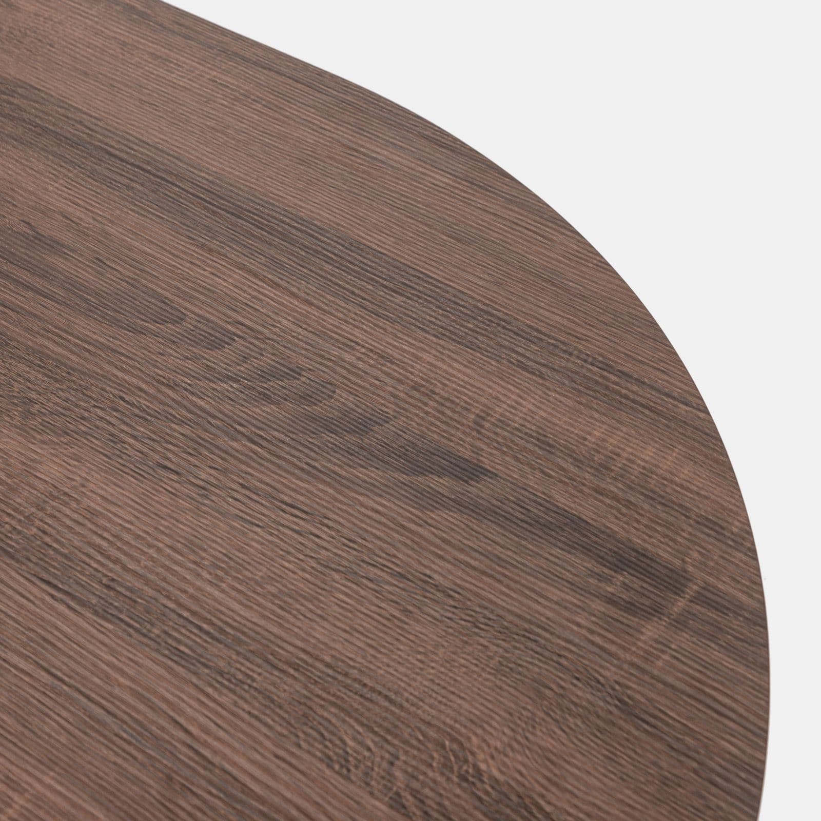 Tavolo da pranzo ovale 180x90 cm top in legno con gamba centrale e base in metallo nero - Raynold