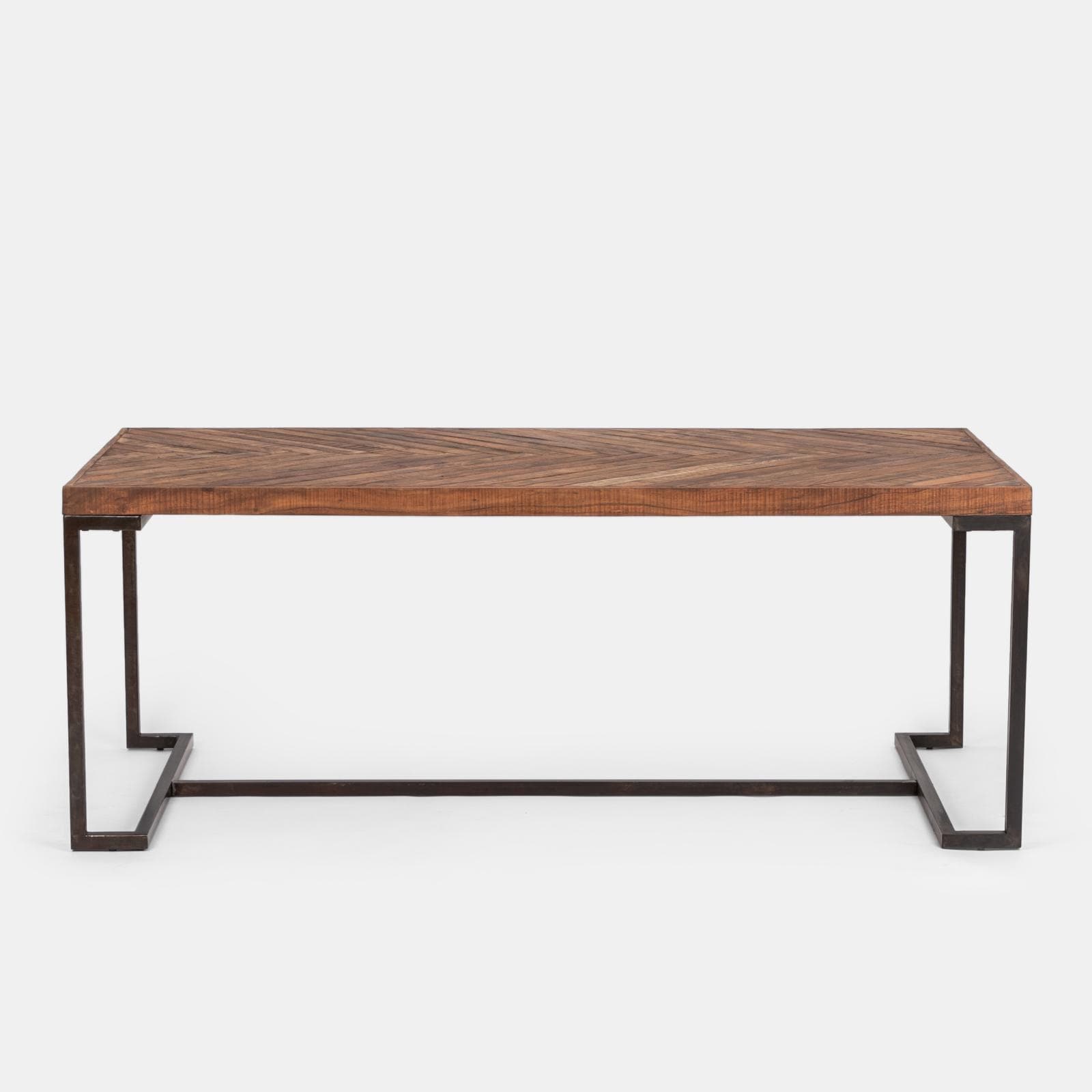 Tavolo da pranzo 200x100 cm in legno di acacia e gambe in metallo nero - Freia Acacia