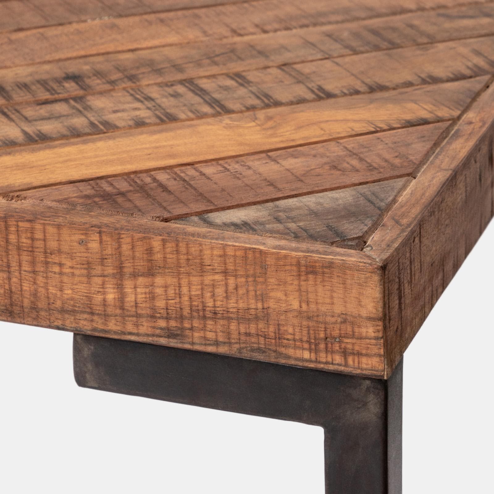 Tavolo da pranzo 200x100 cm in legno di acacia e gambe in metallo nero - Freia Acacia