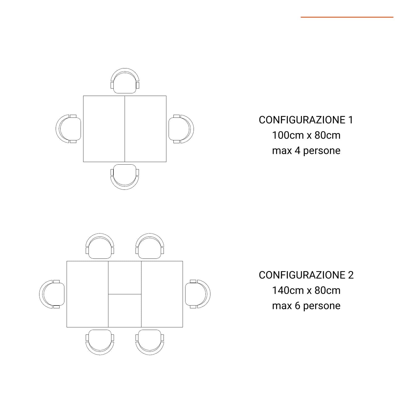 Tavolo da pranzo allungabile 100-140 x 80 in legno bianco - Marten