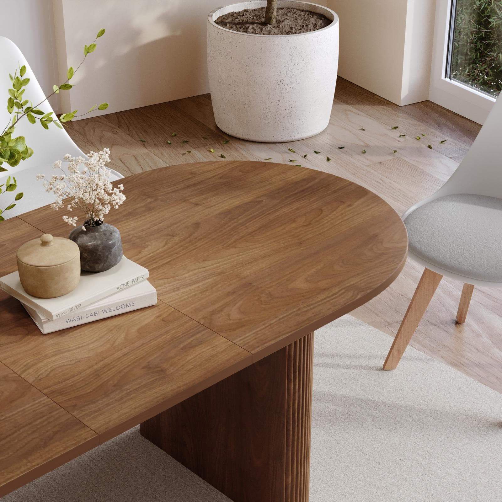 Tavolo da pranzo allungabile 160-200x90 cm noce - Chad