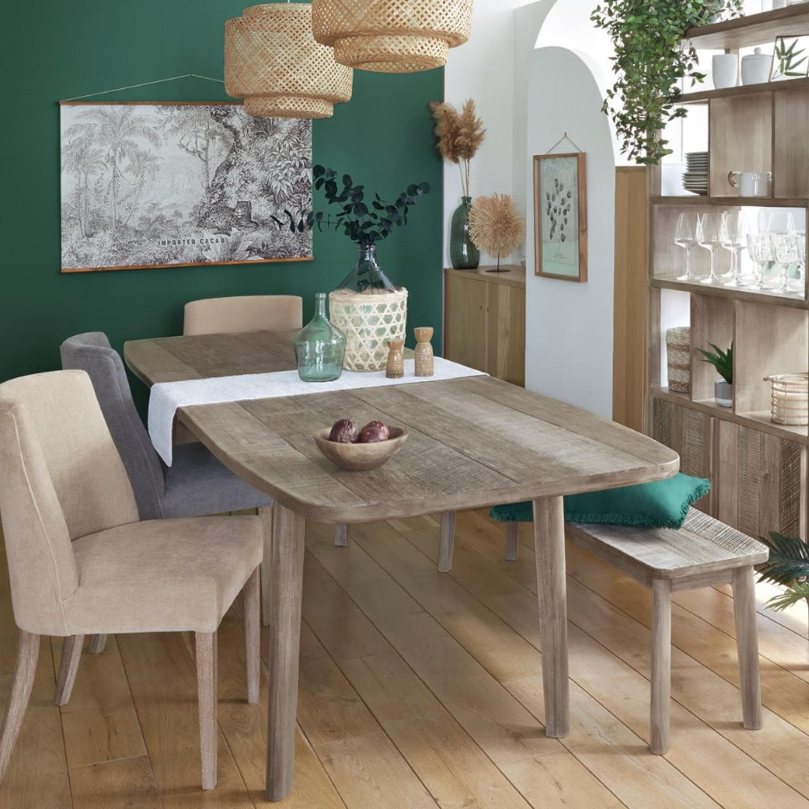 Tavolo da pranzo allungabile 180-260x90 cm in legno di acacia - Pareha