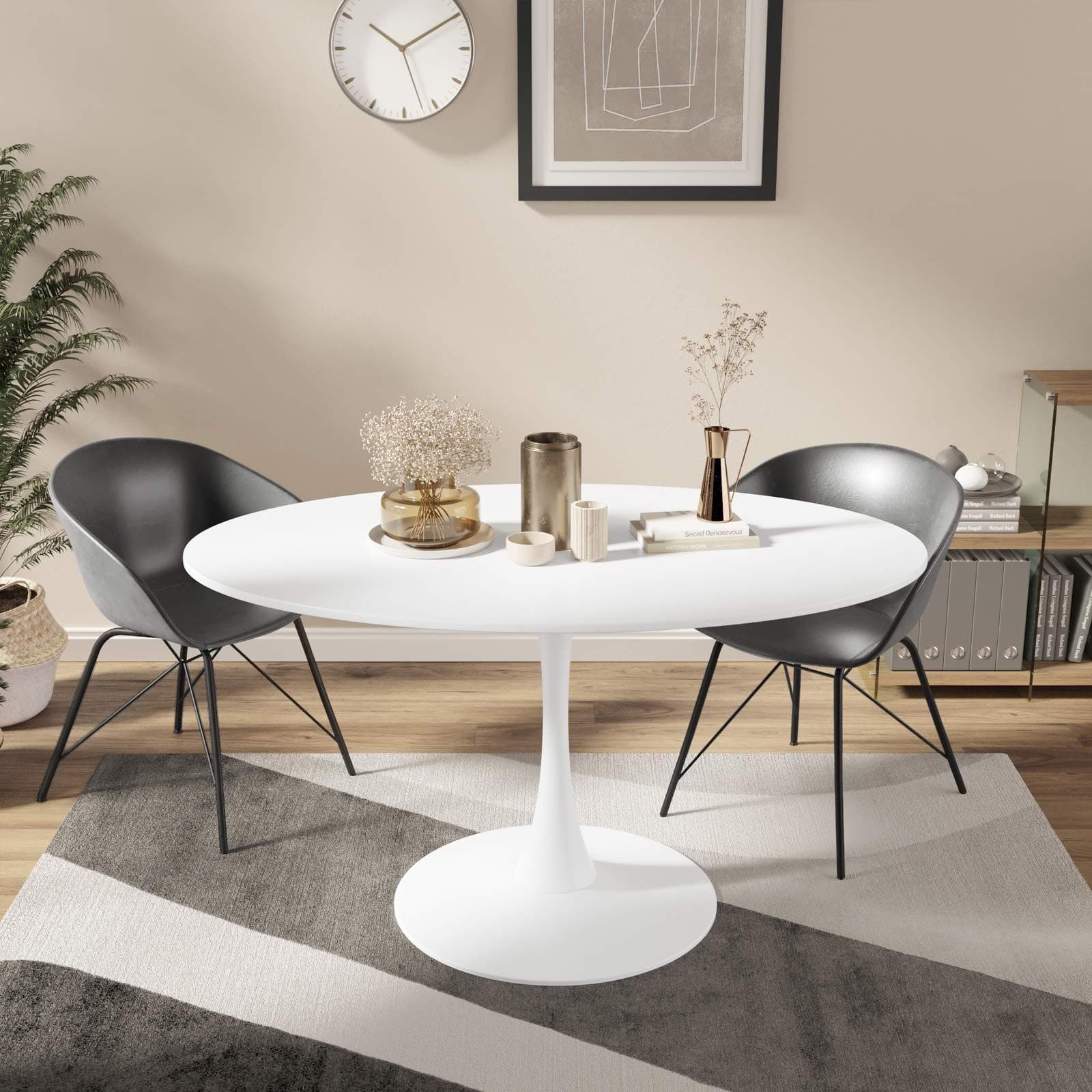 Tavolo ovale 140x90 cm bianco opaco - Tulipano