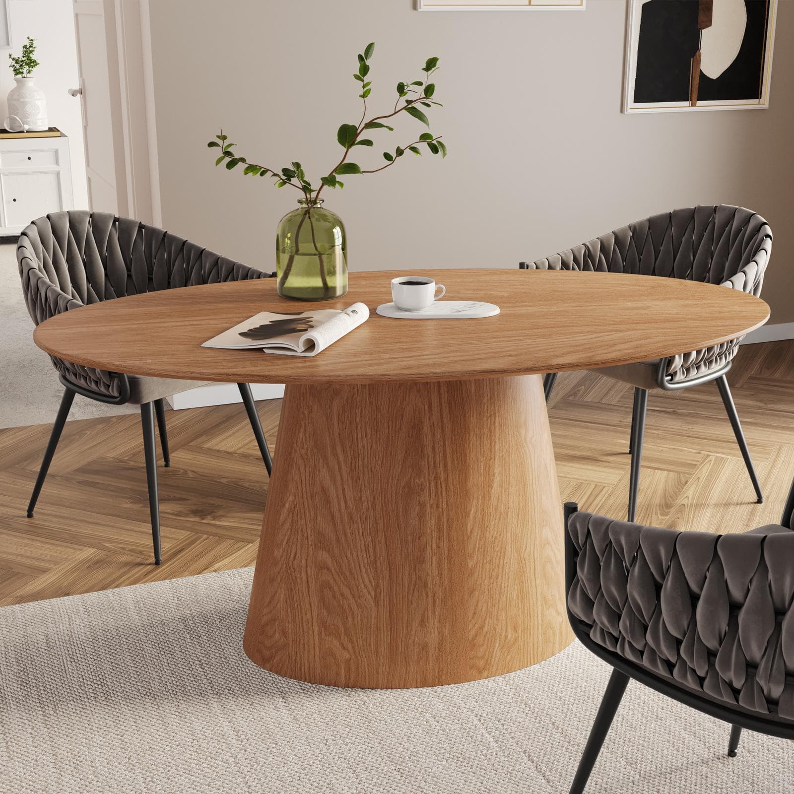 Tavolo ovale 160x90 cm in legno rovere - Gourmel