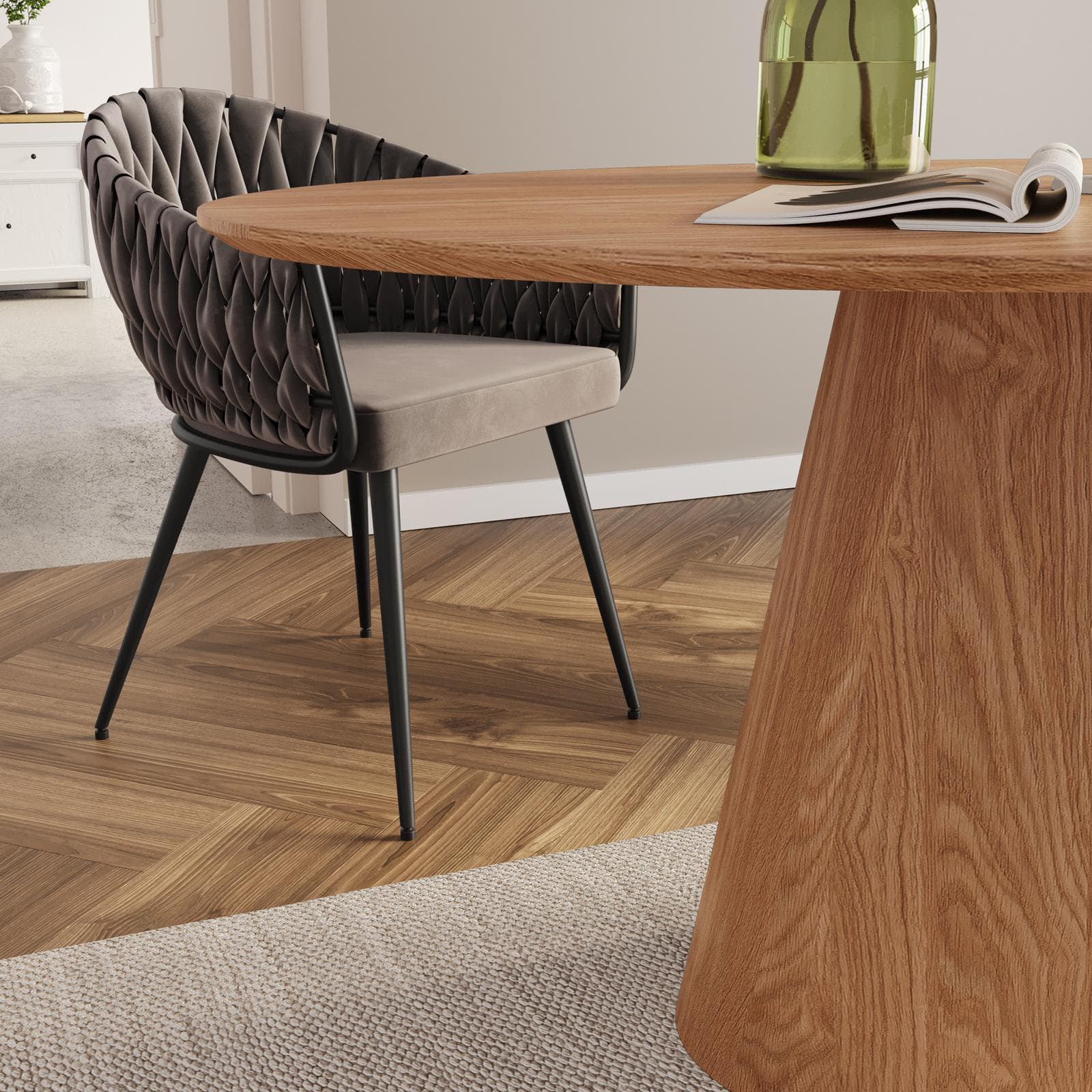Tavolo ovale 160x90 cm in legno rovere - Gourmel