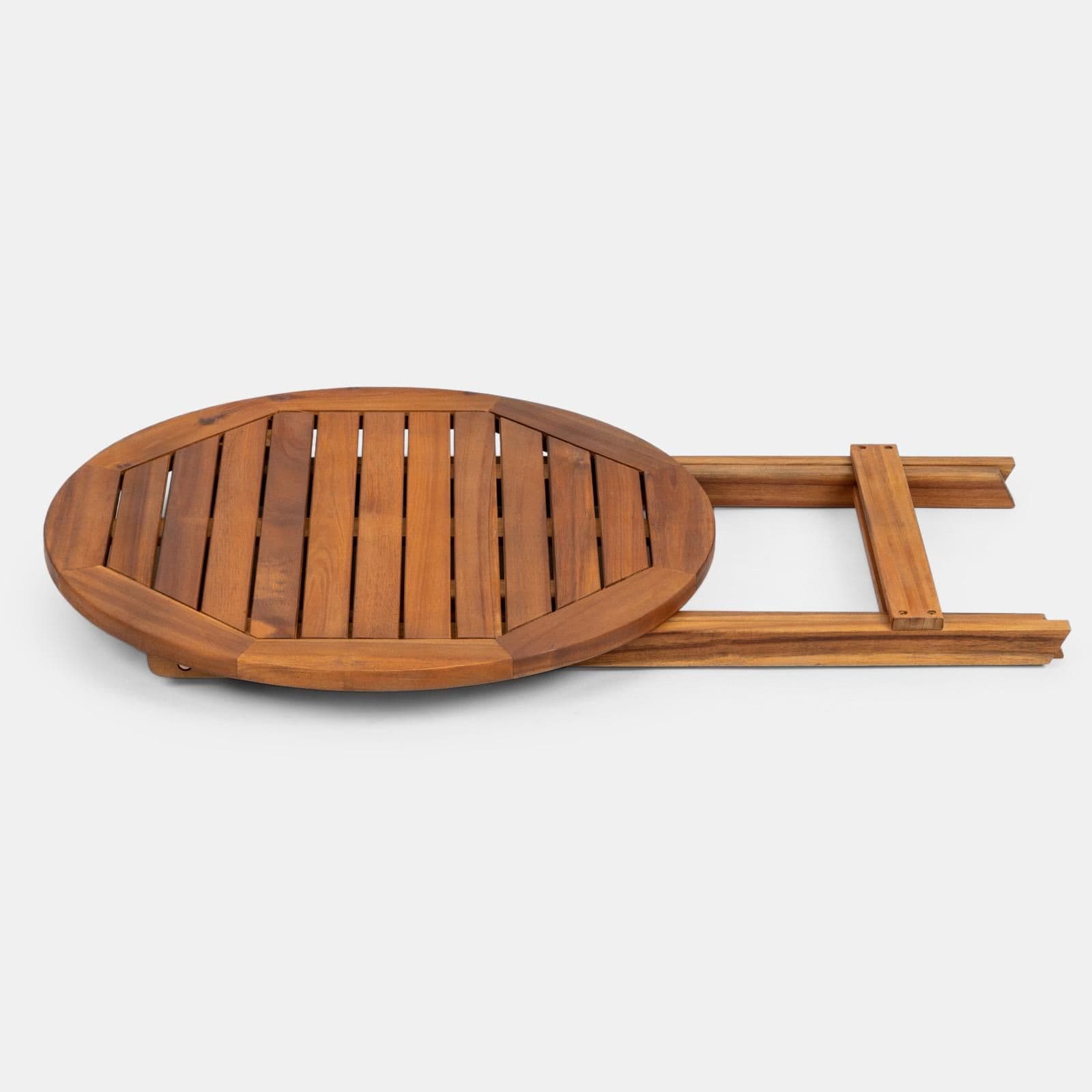 Tavolo pieghevole rotondo 60 cm in legno di acacia - Paja