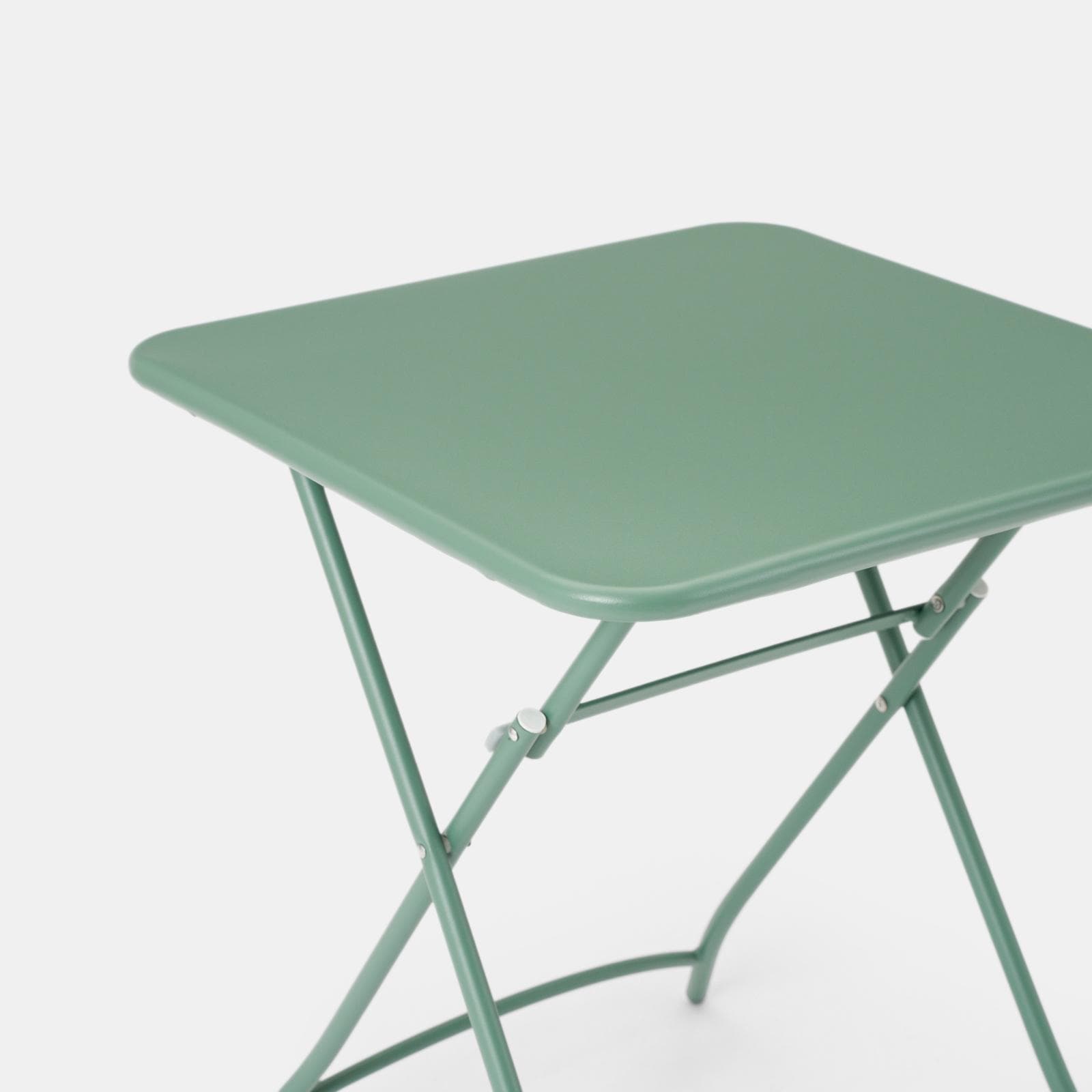 Tavolo da esterno pieghevole 60x60 cm in acciaio verde marino - Faber