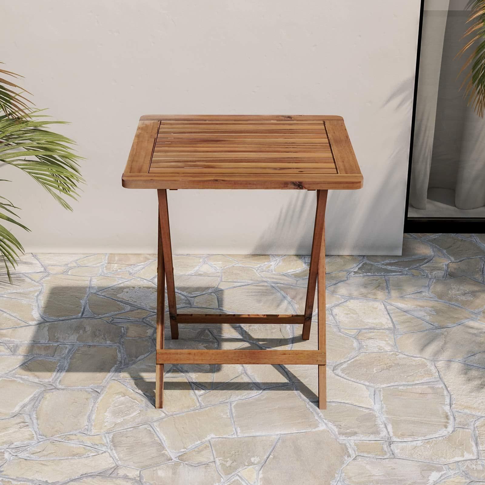 Tavolo da pranzo pieghevole 60x60 cm in legno d'acacia - Paja