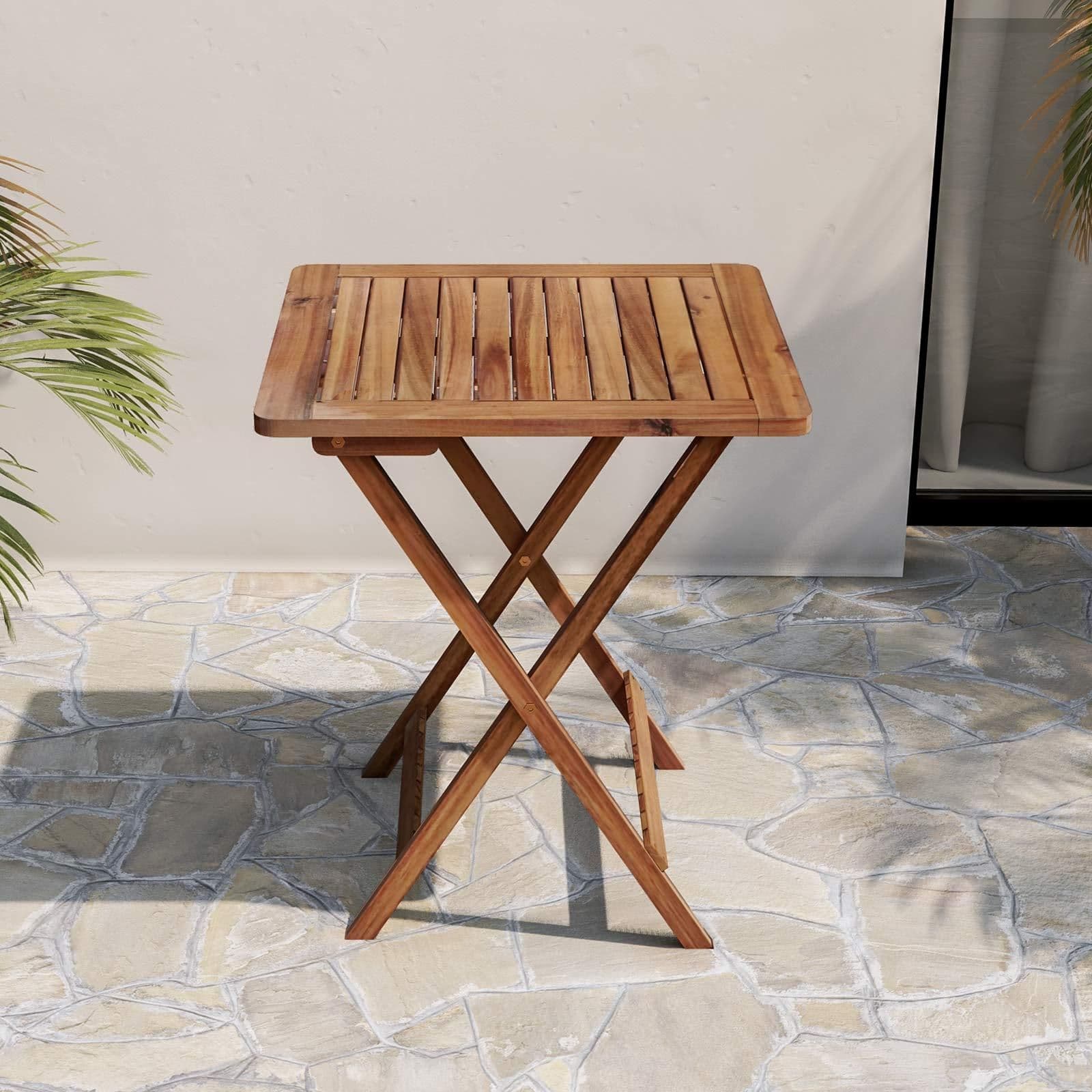 Tavolo da pranzo pieghevole 60x60 cm in legno d'acacia - Paja