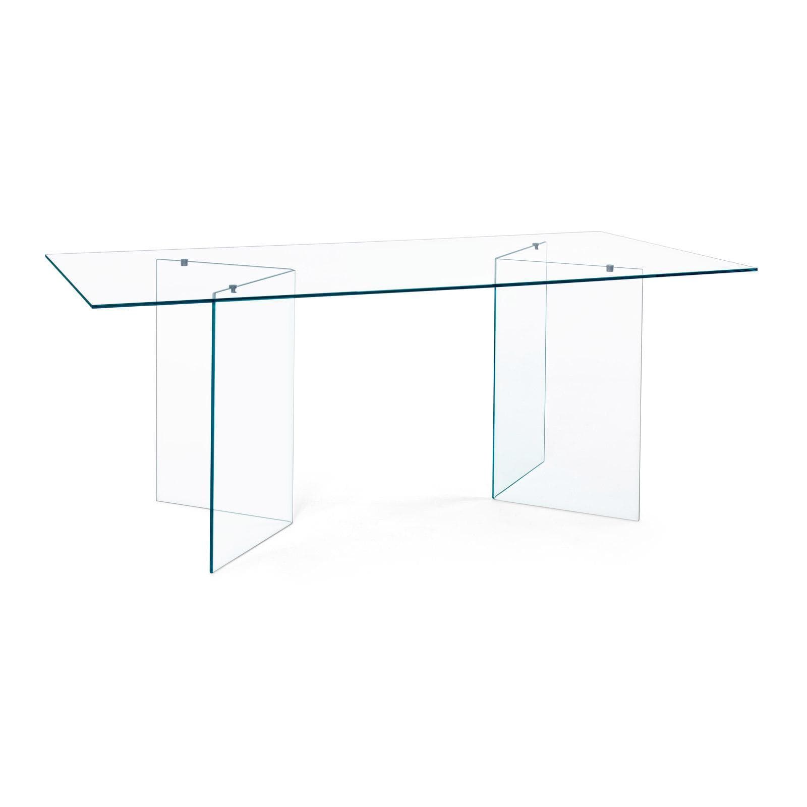 Tavolo rettangolare 180x90 cm vetro temperato - City