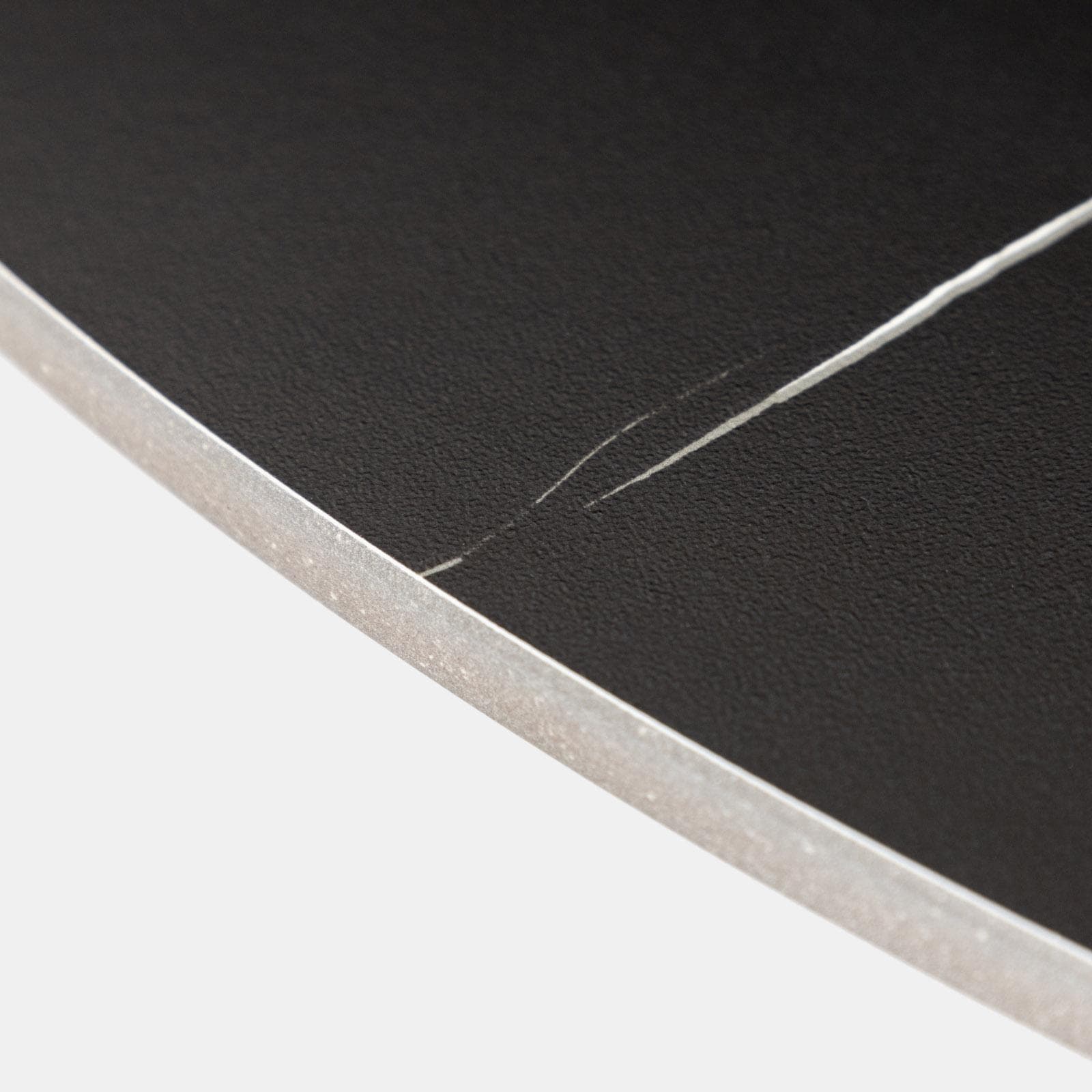 Tavolo rotondo 100 cm con top in ceramica effetto marmo e struttura in metallo nero - Tulipano