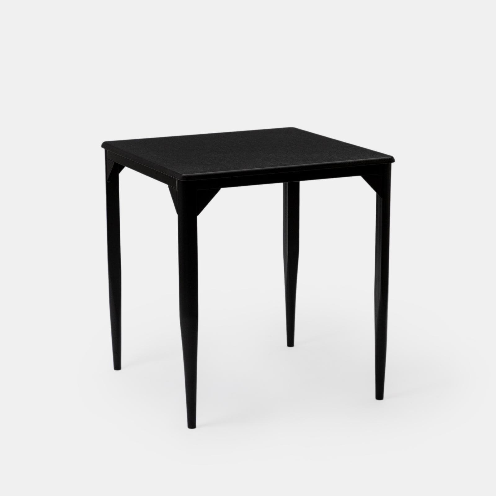 Tavolo stile industrial 70x70 cm top effetto rovere nero e struttura in metallo - Maxime