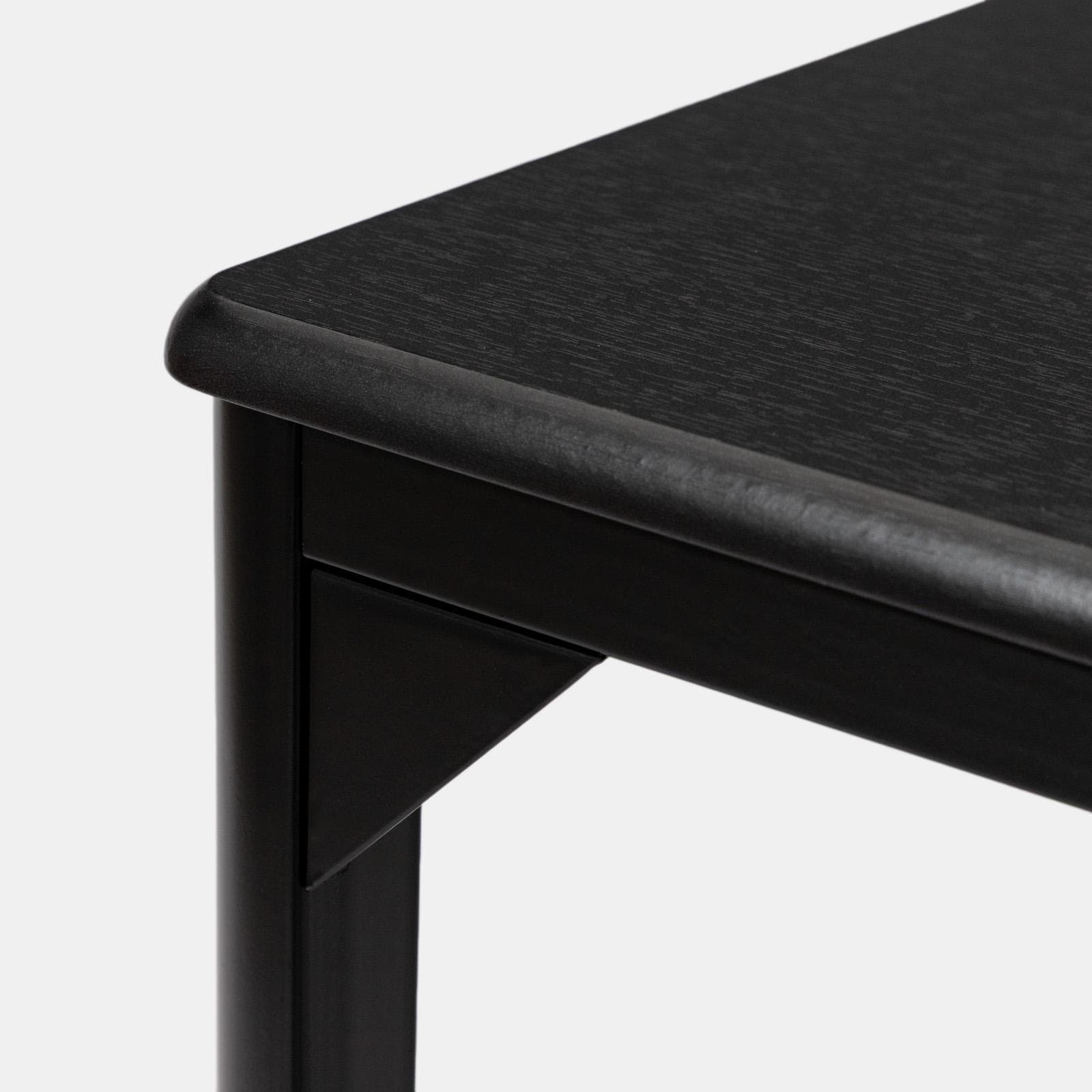 Tavolo stile industrial 70x70 cm top effetto rovere nero e struttura in metallo - Maxime