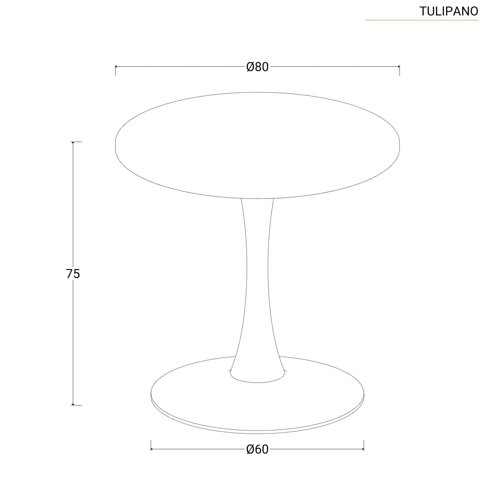 Tavolo da pranzo rotondo 80 cm in legno nero - Tulipano
