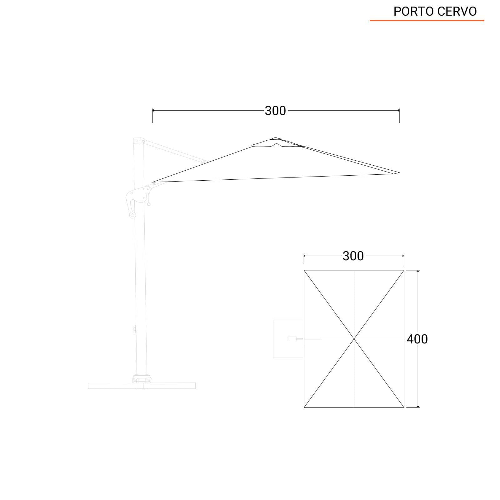 Telo di ricambio 3x4 m ecrù per ombrellone Porto Cervo