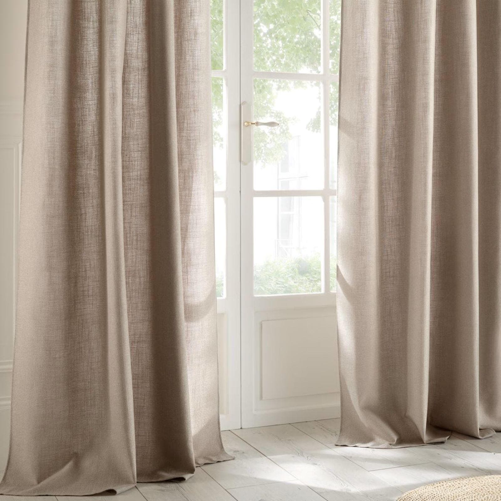Tenda filtrante 140x260h cm in tessuto effetto lino beige scuro - Cremy