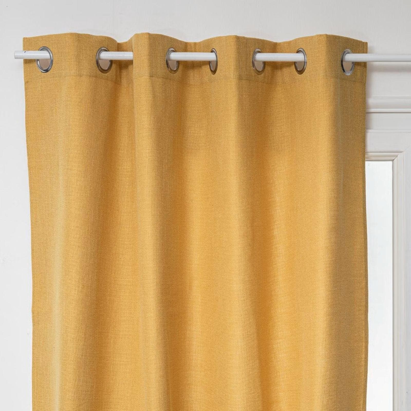 Tenda filtrante 140x260h cm in tessuto effetto lino ocra - Cremy