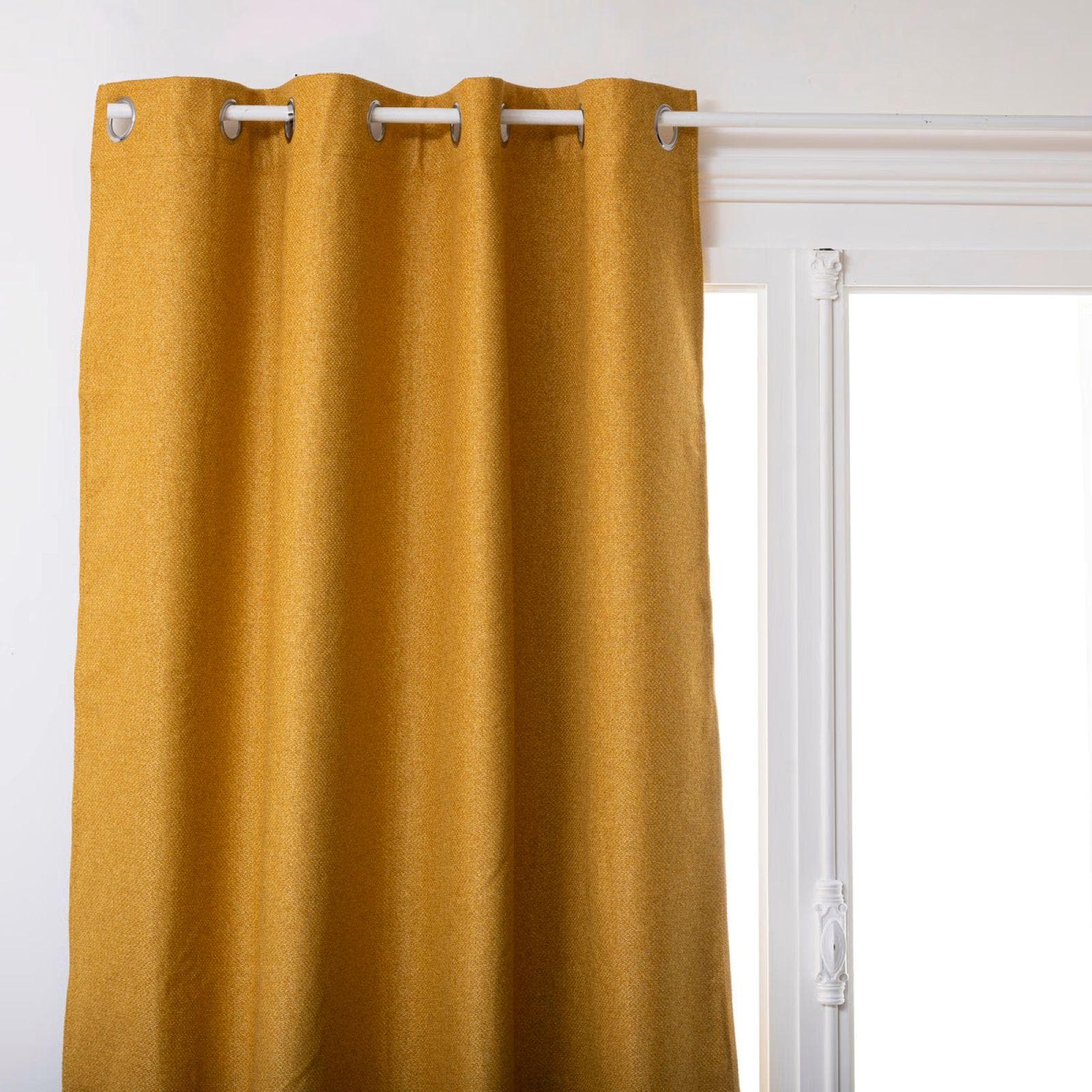 Tenda oscurante e isolante 140x260h cm in tessuto jacquard ocra - Tikala
