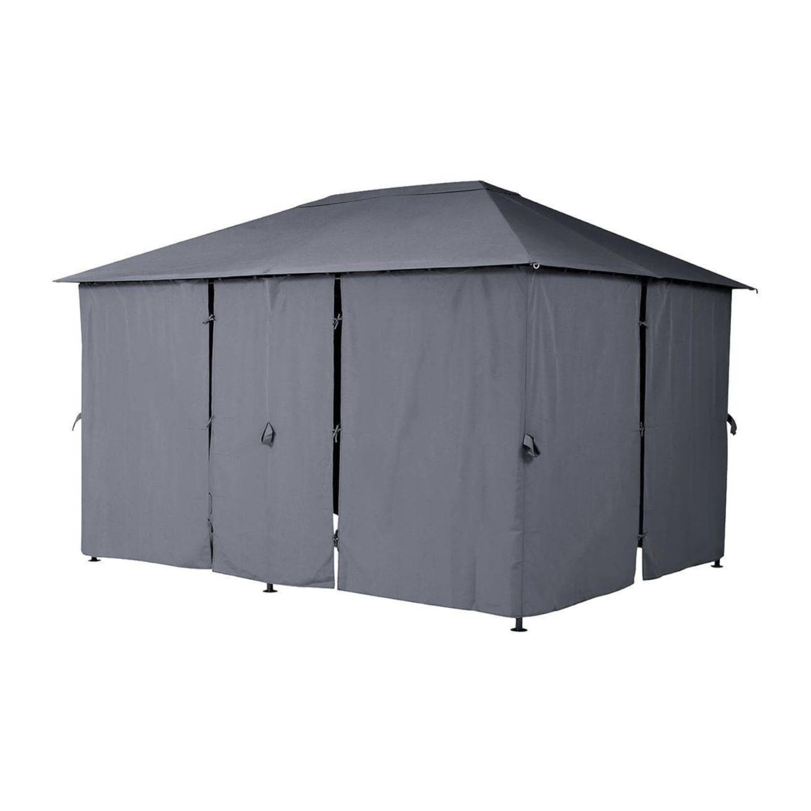 Set 6 tende con cerniera per gazebo Albury e Malvasia da 3x4 m in poliestere grigio