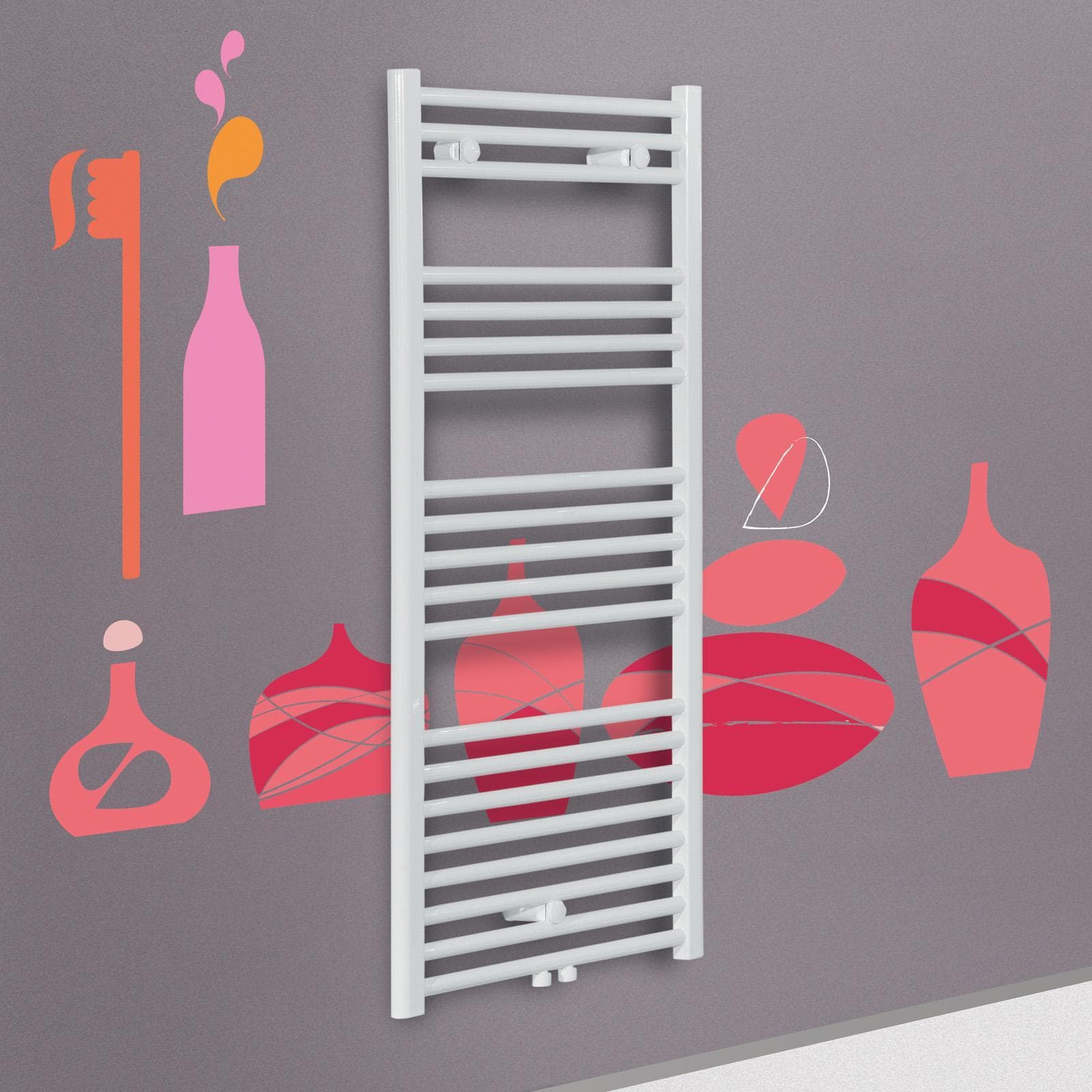 Termoarredo 1188x600 mm bianco dritto attacco centrale - Bolzano di Lazzarini