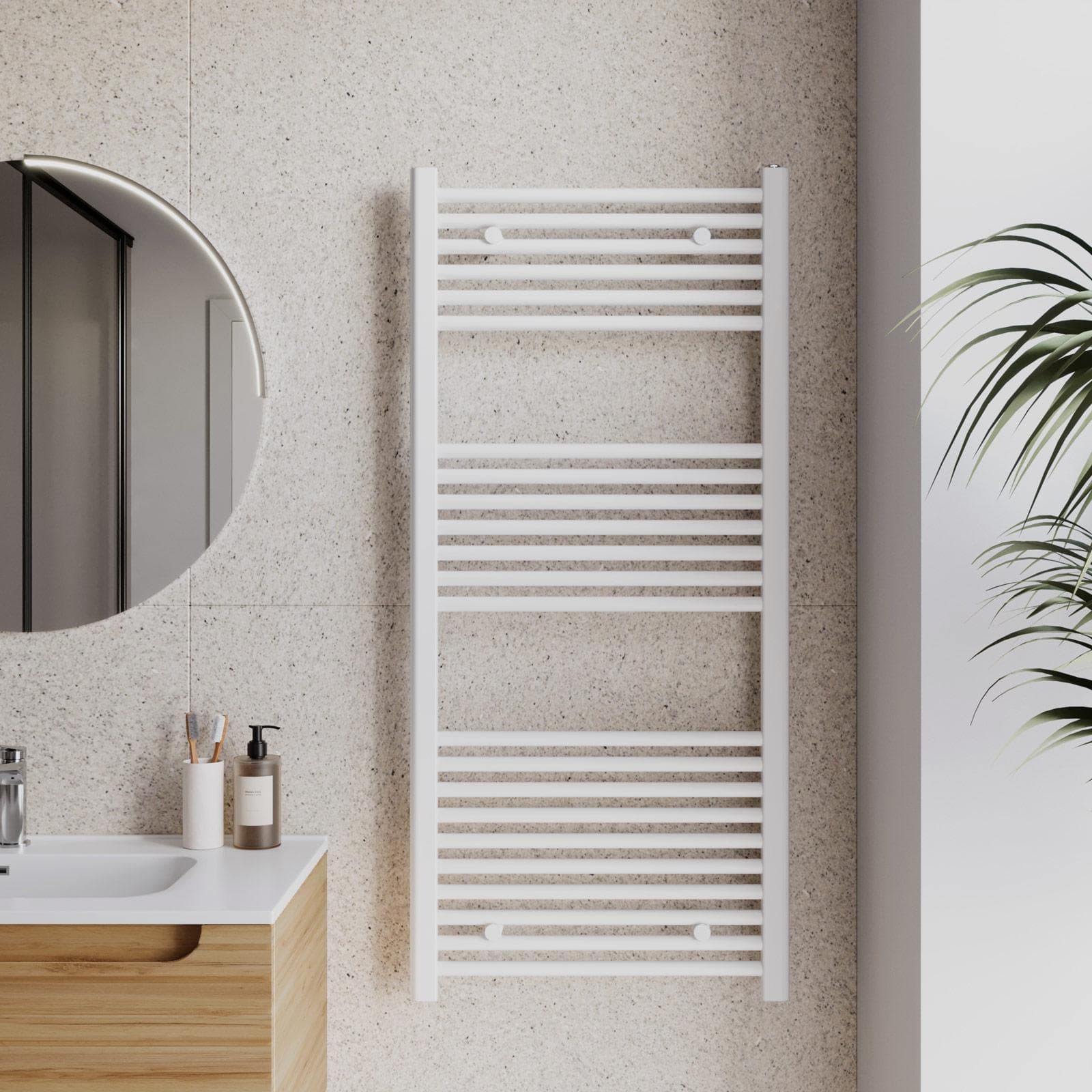 Termoarredo scaldasalviette 1200x450 bianco interasse 400 mm - Alpina