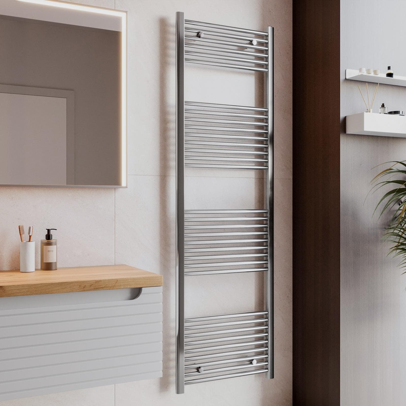 Termoarredo scaldasalviette 1800x450 cromato interasse 400 mm - Alpina