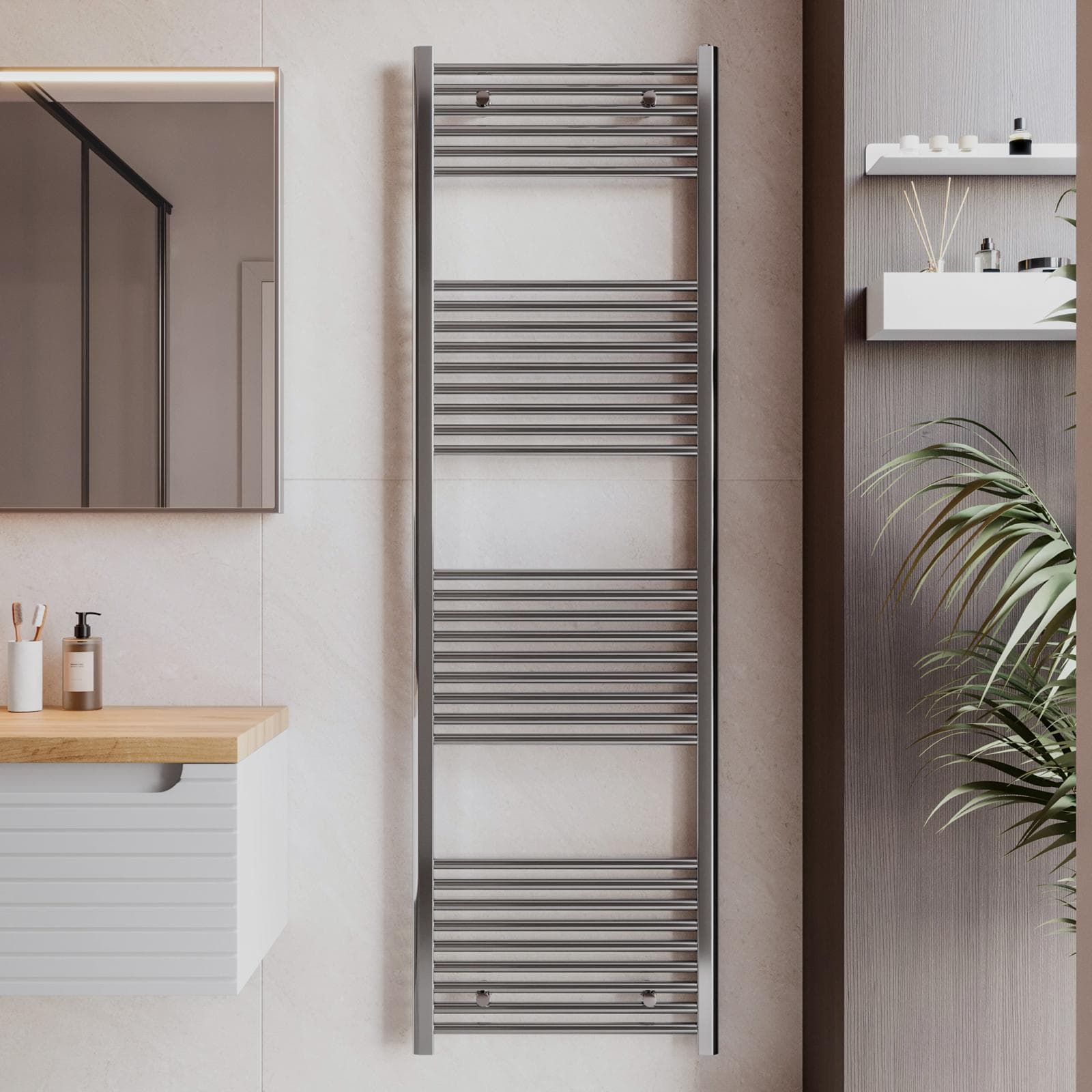 Termoarredo scaldasalviette 1800x550 cromo dritto interasse 500 mm - Alpina