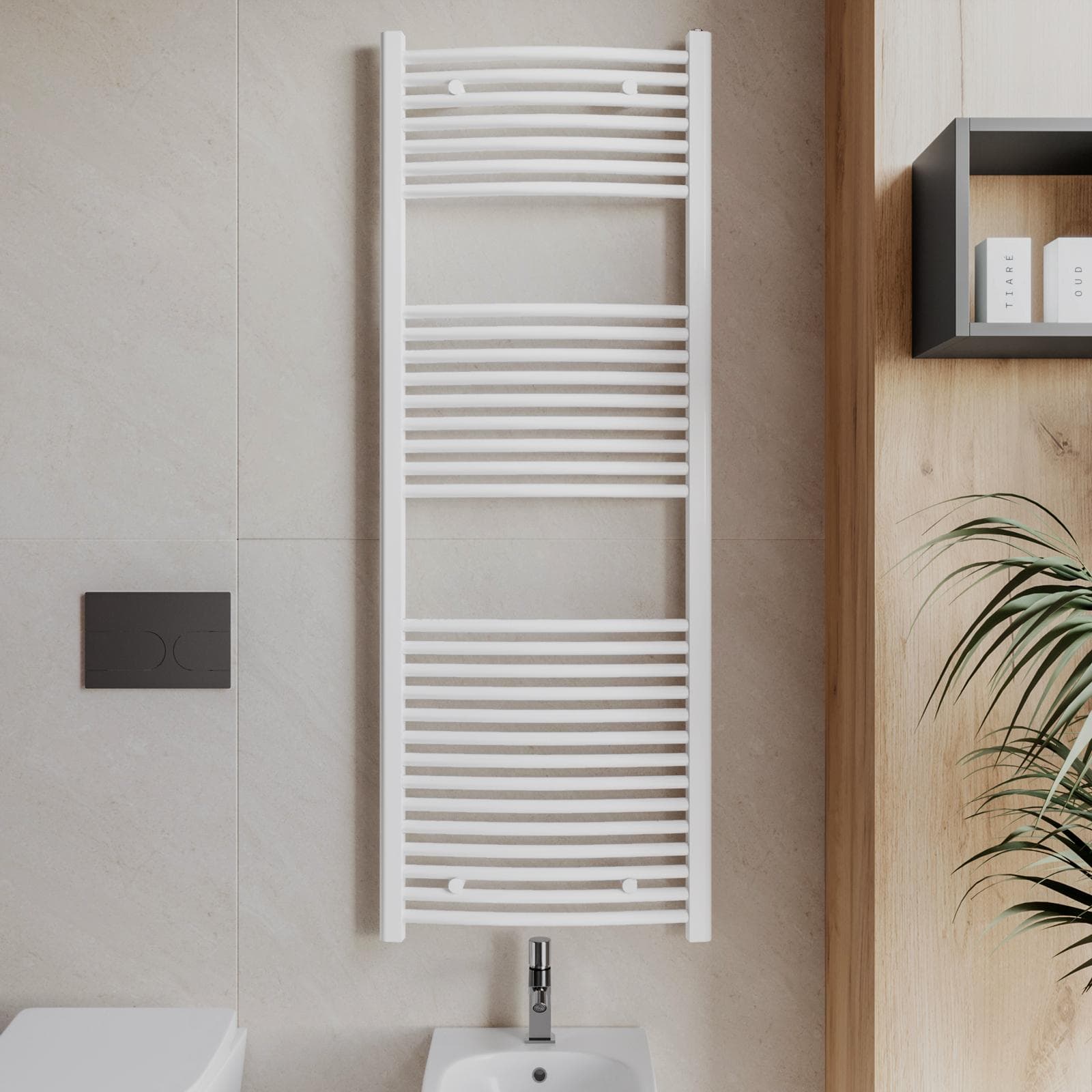 Termoarredo scaldasalviette 1500x600 bianco curvo interasse 550 mm - Alpina