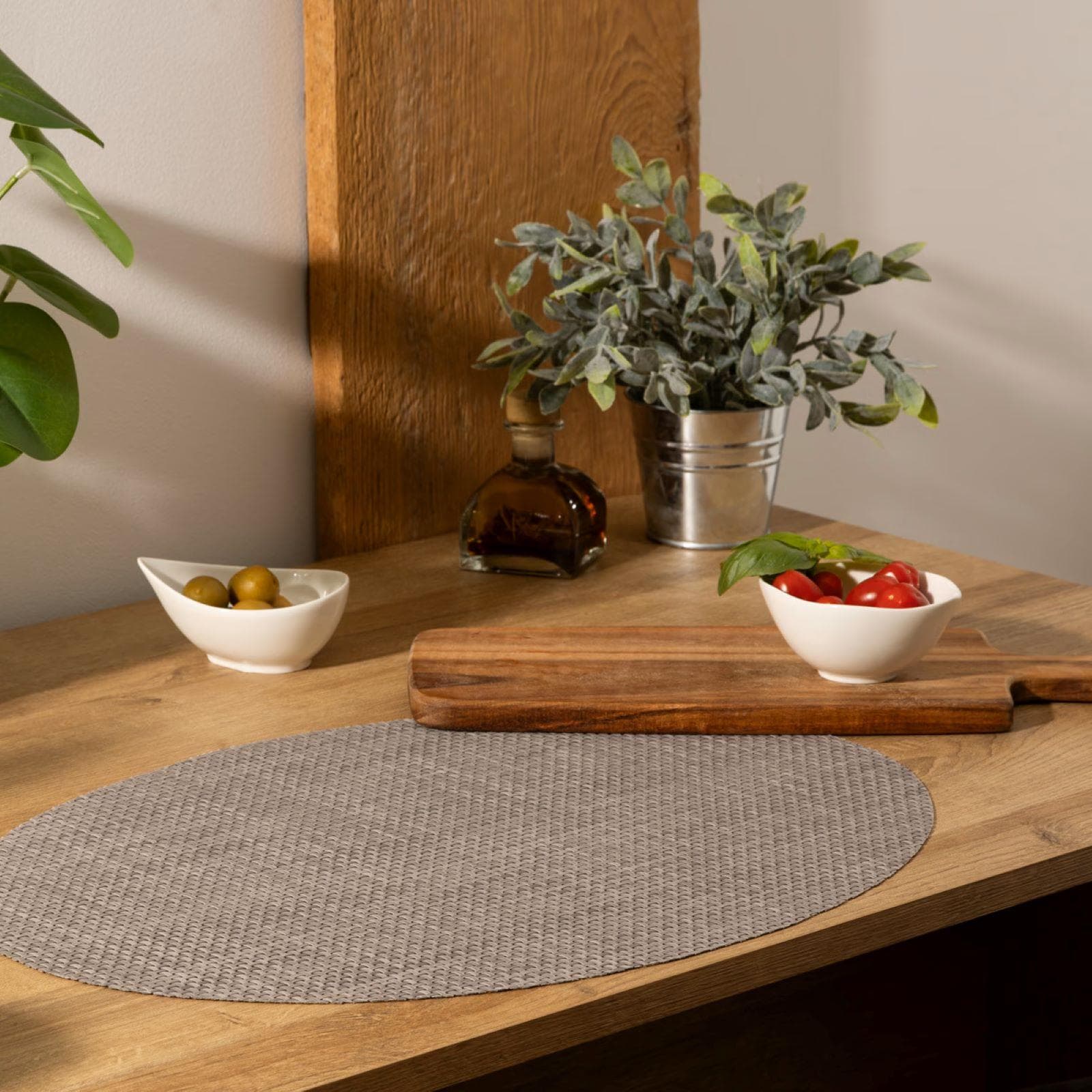 Tovaglietta 48x35 cm in PVC grigio - Olima