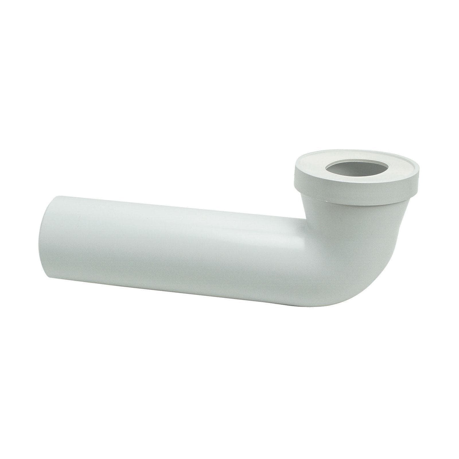 Tubo per scarico WC a gomito 90° con foro per ispezione Ø100mm 40cm bianco