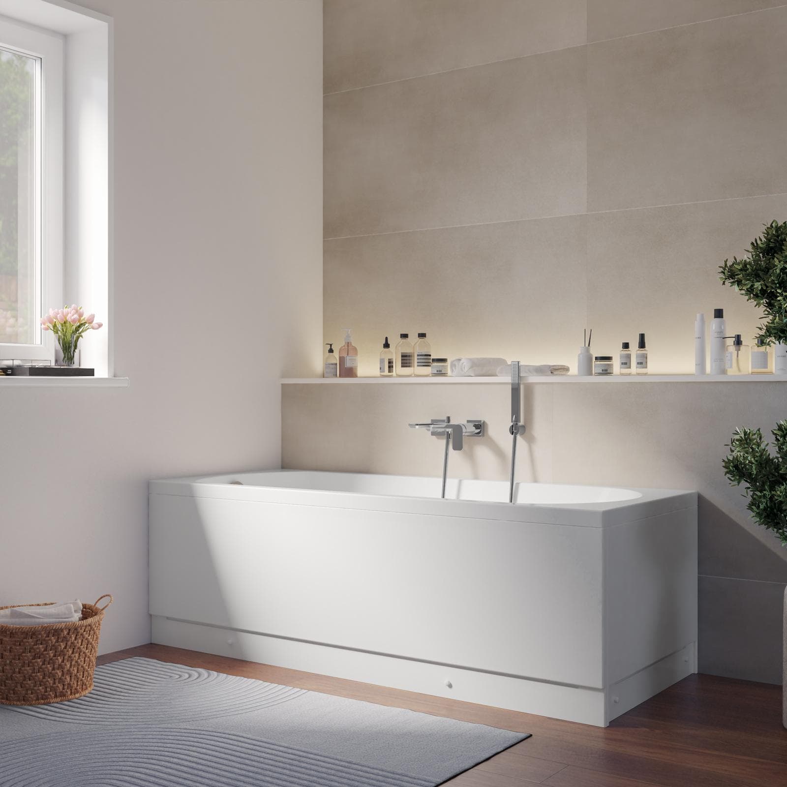 Vasca da bagno reversibile 170 x 70 cm in acrilico 2 lati - Zelta