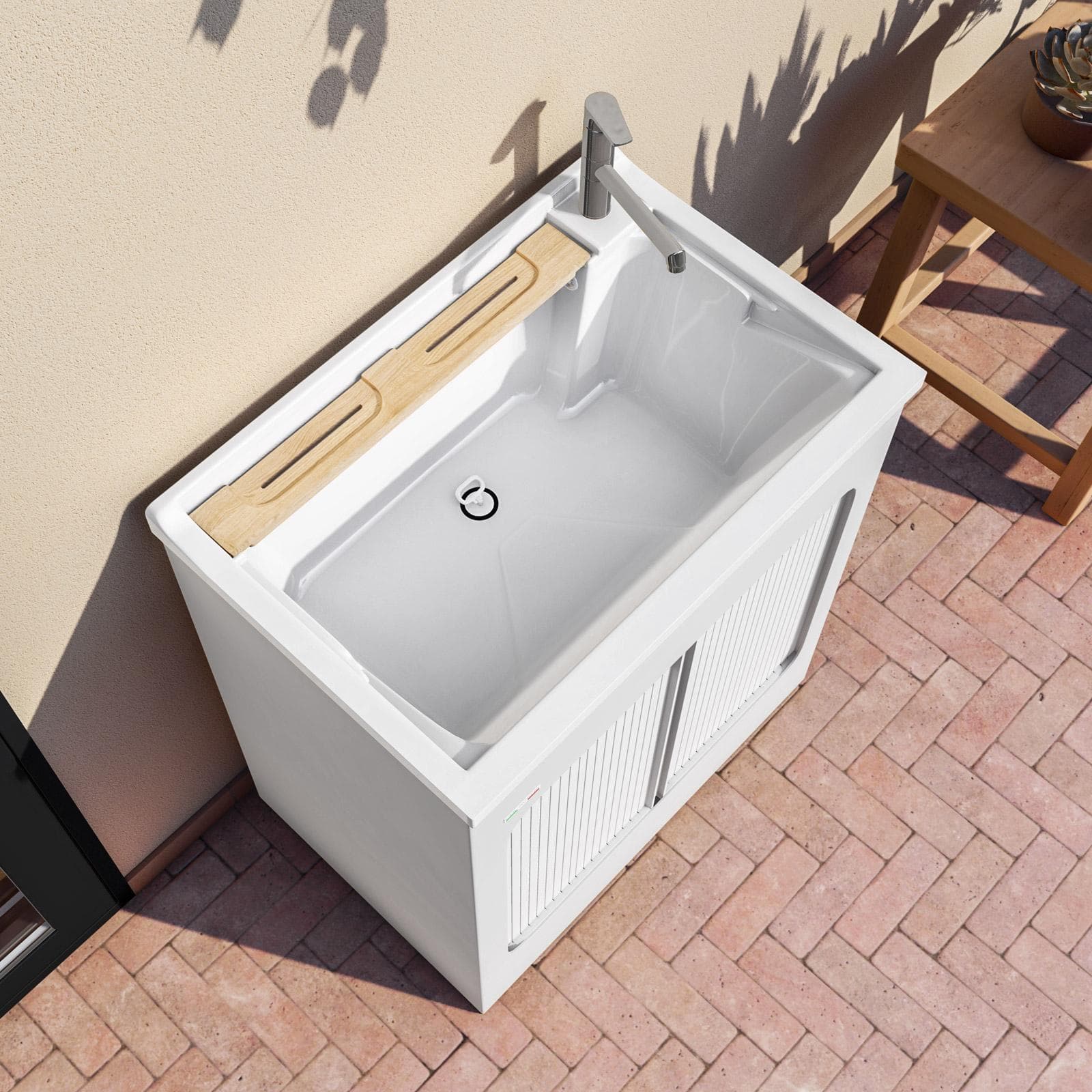 Vasca e mobile lavanderia Lavacril di Colavene 75x50x87h cm con serranda laterale a scomparsa