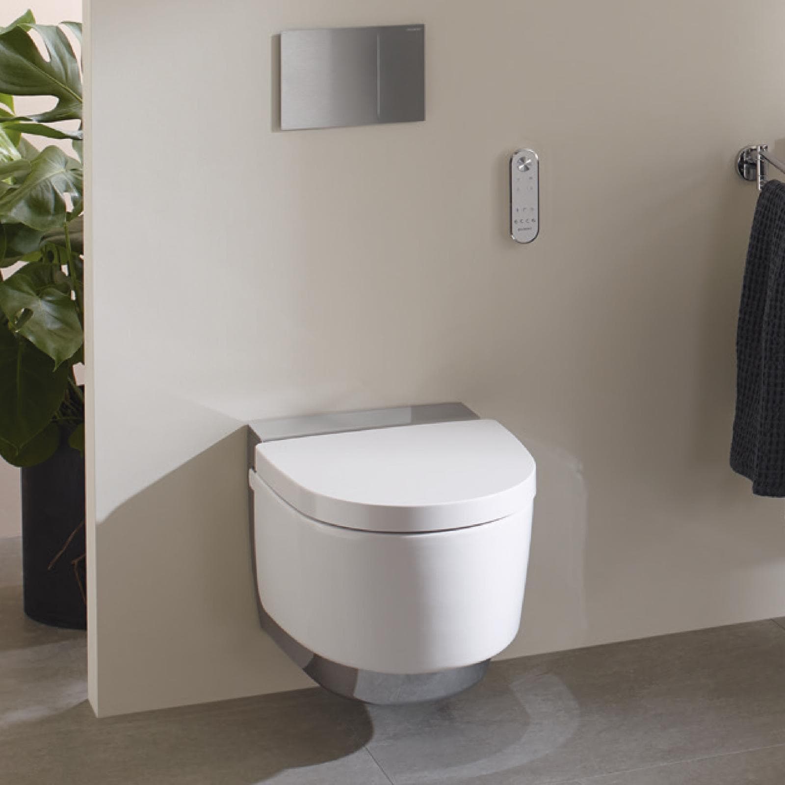 Vaso bidet sospeso rimfree design cromo Serie Aquaclean Mera Classic - Geberit