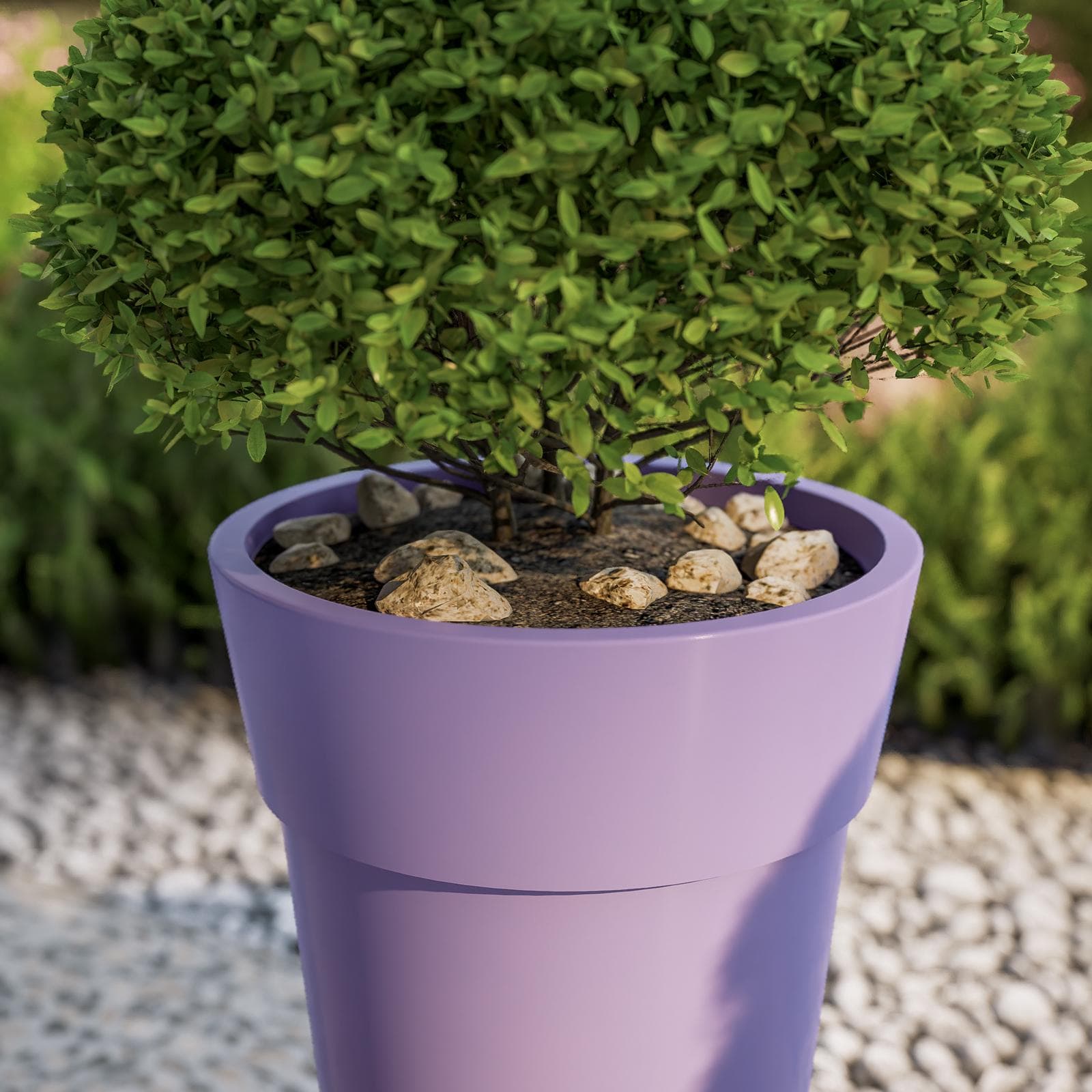 Vaso da esterno rotondo 29 cm tutta capienza in polietilene glicine - Livery