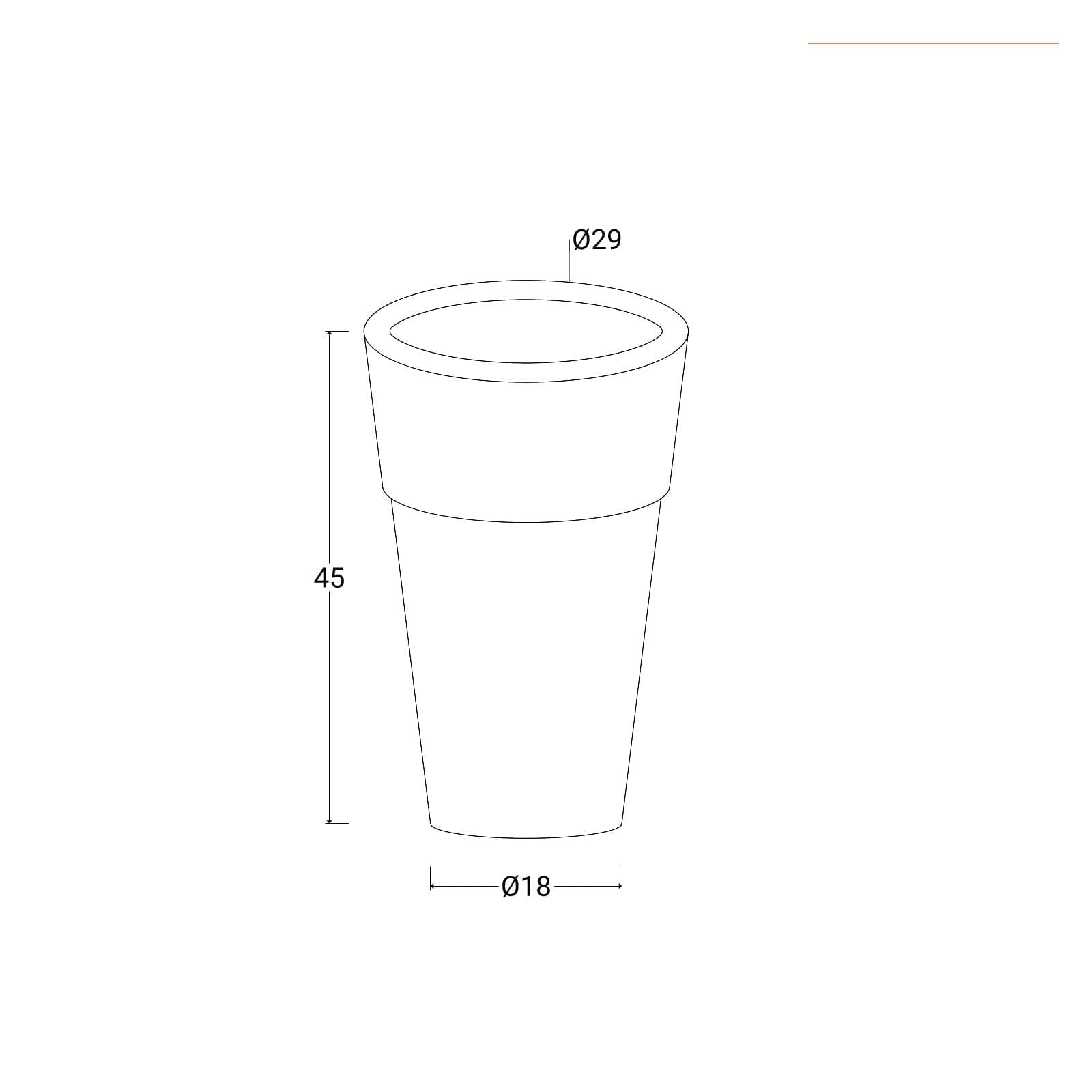 Vaso da esterno rotondo 29 cm tutta capienza in polietilene glicine - Livery