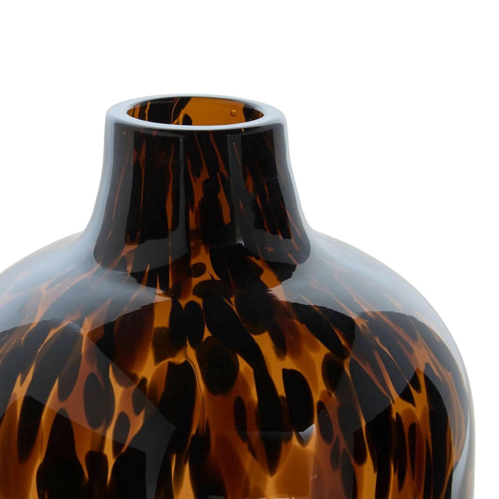 Vaso da interno 26h cm vetrofusione maculato ambra