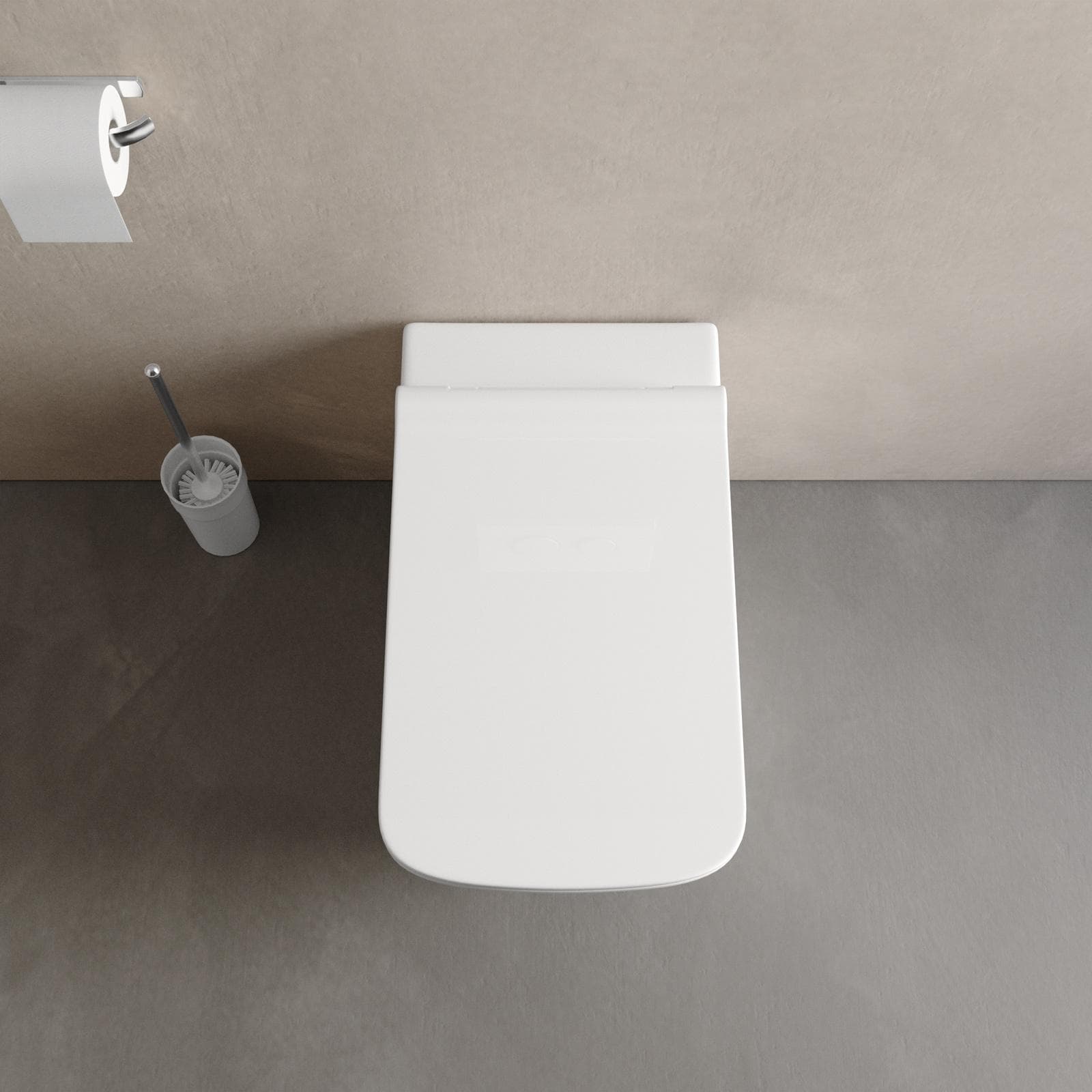 Vaso filomuro con sedile soft- close in ceramica bianca - Tidix