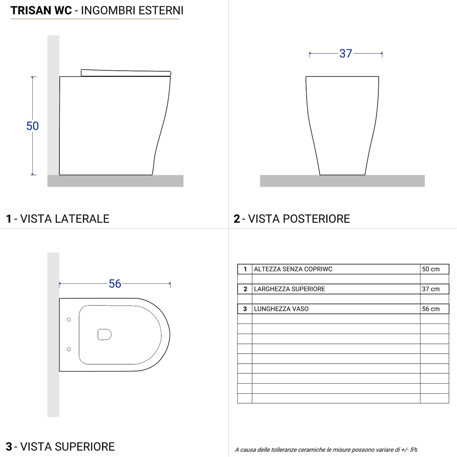 Vaso filomuro in ceramica 50 h cm con sedile - Trisan