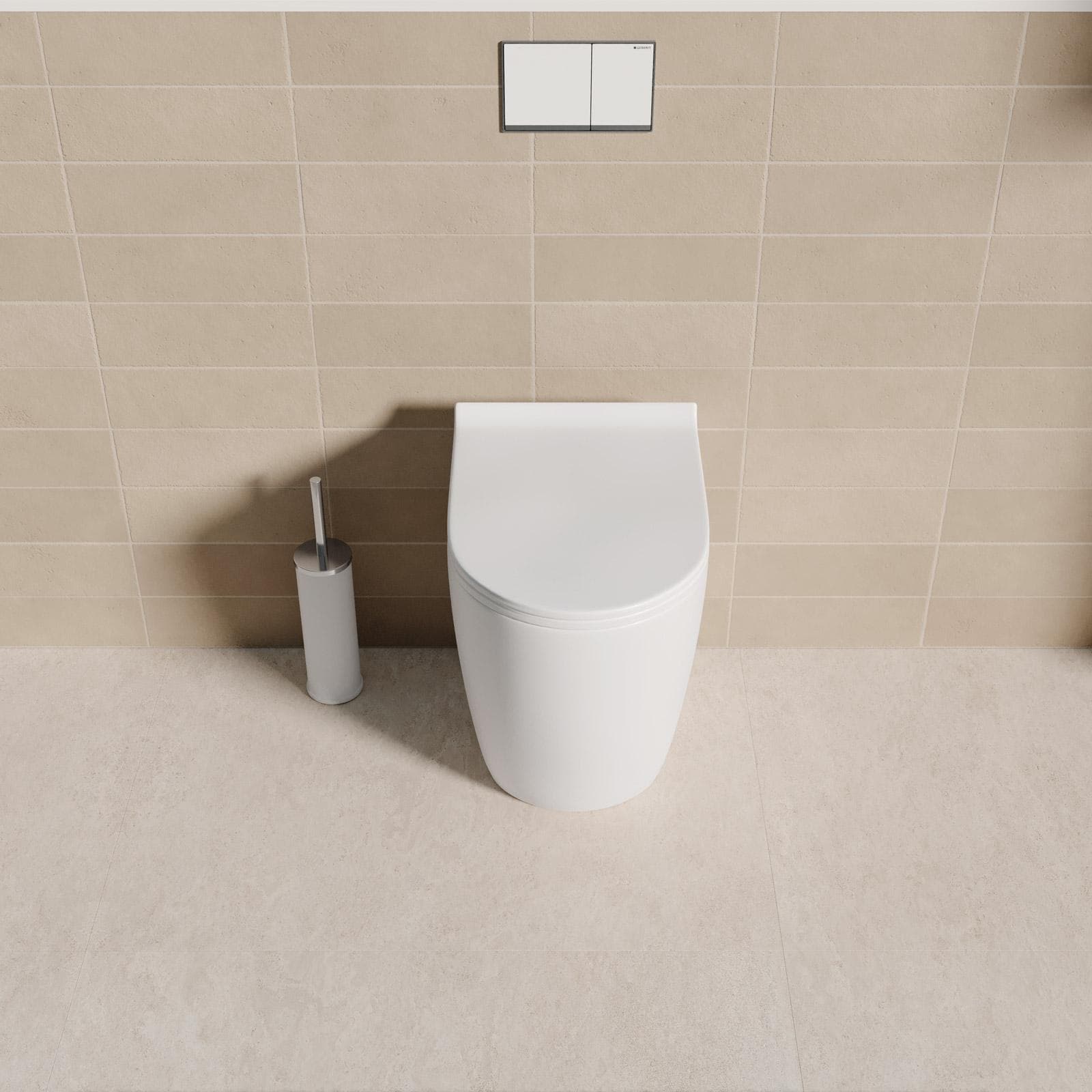 Vaso filomuro H 50 cm in ceramica bianco opaco con sedile - Volga Sky