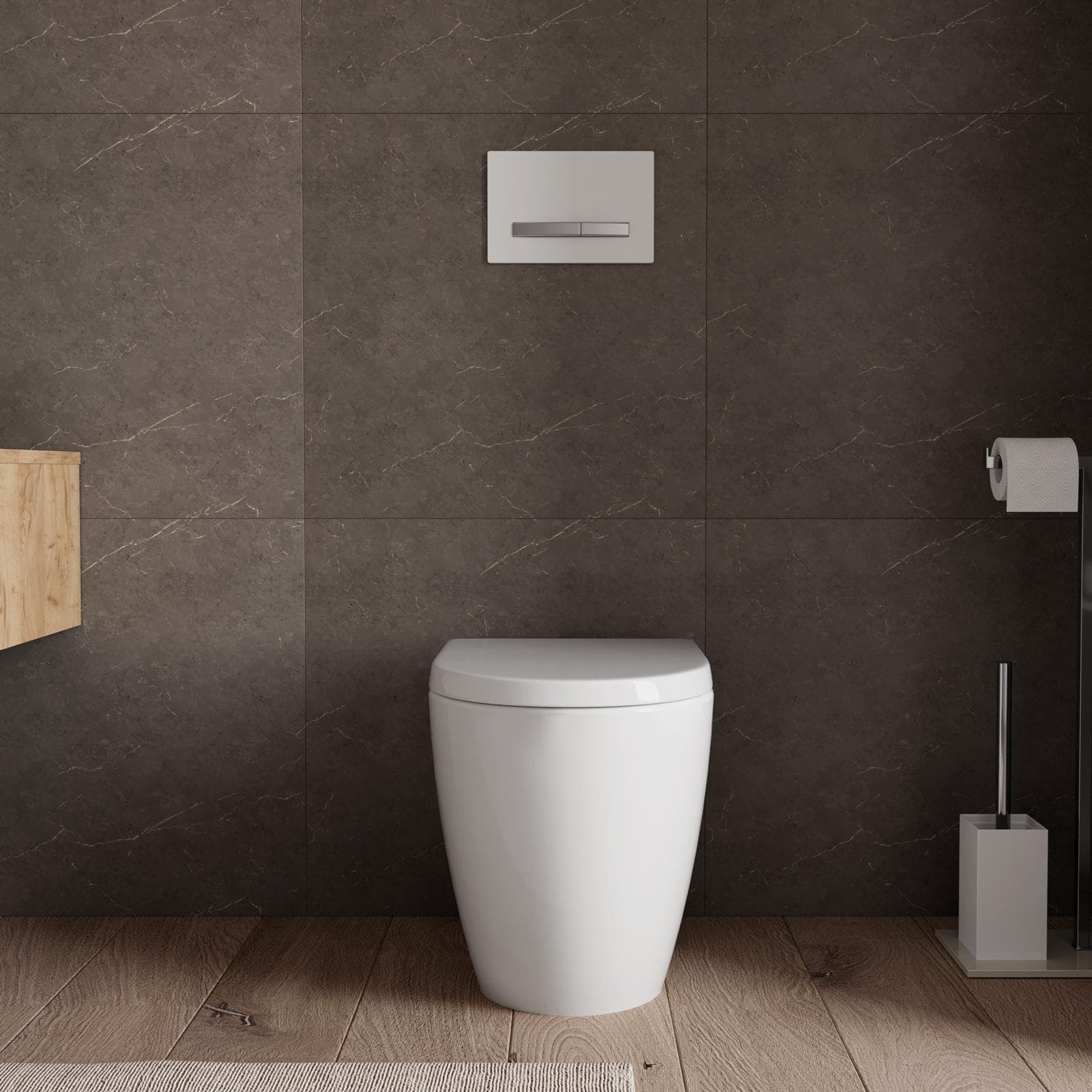 Vaso filomuro in ceramica con sedile avvolgente soft-close - Hottis Evo