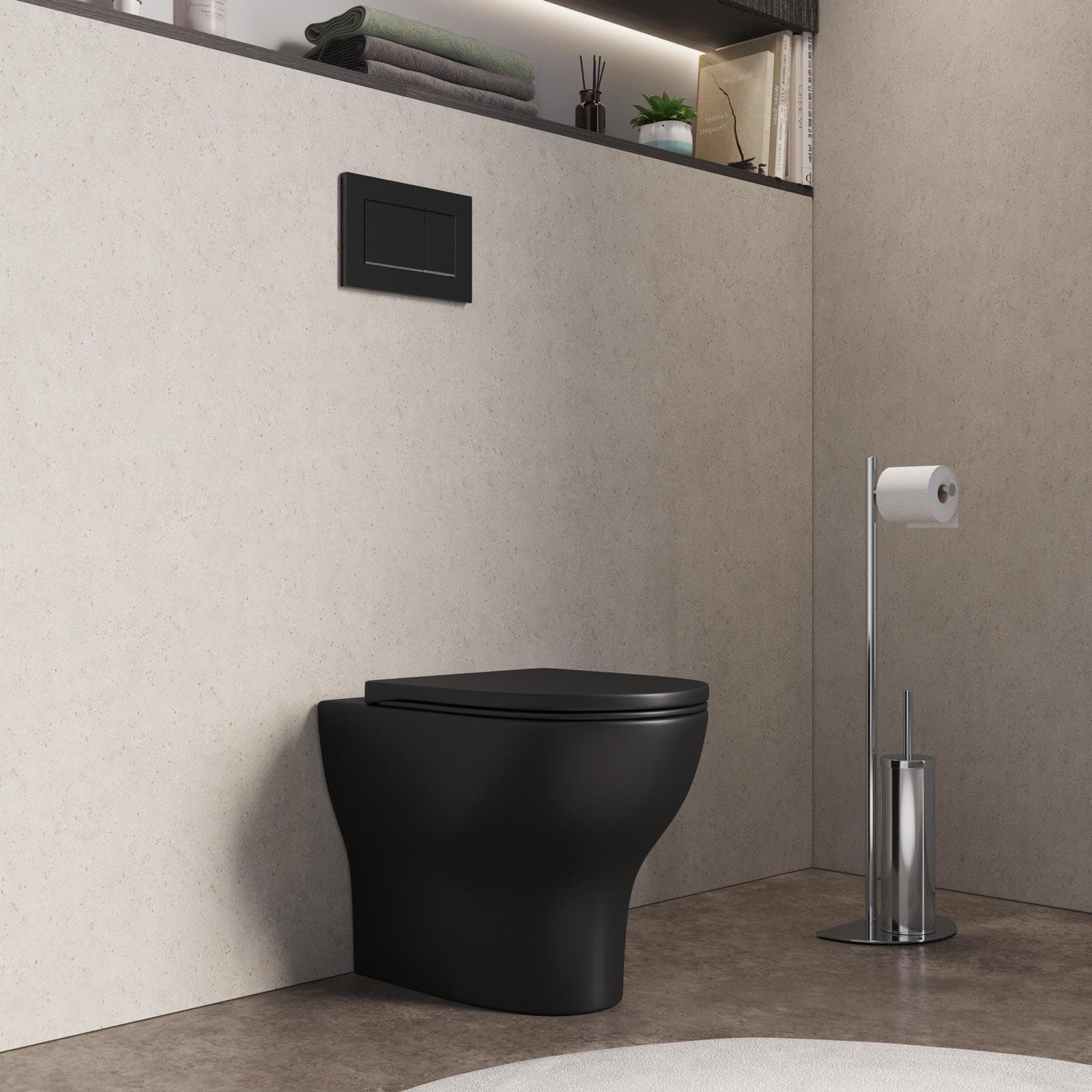 Vaso filomuro in ceramica nero opaco - Skall