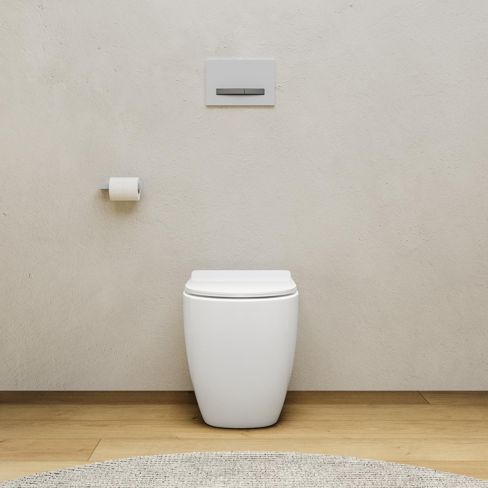 Vaso filomuro in ceramica rimless con copriwc slim softclose - City