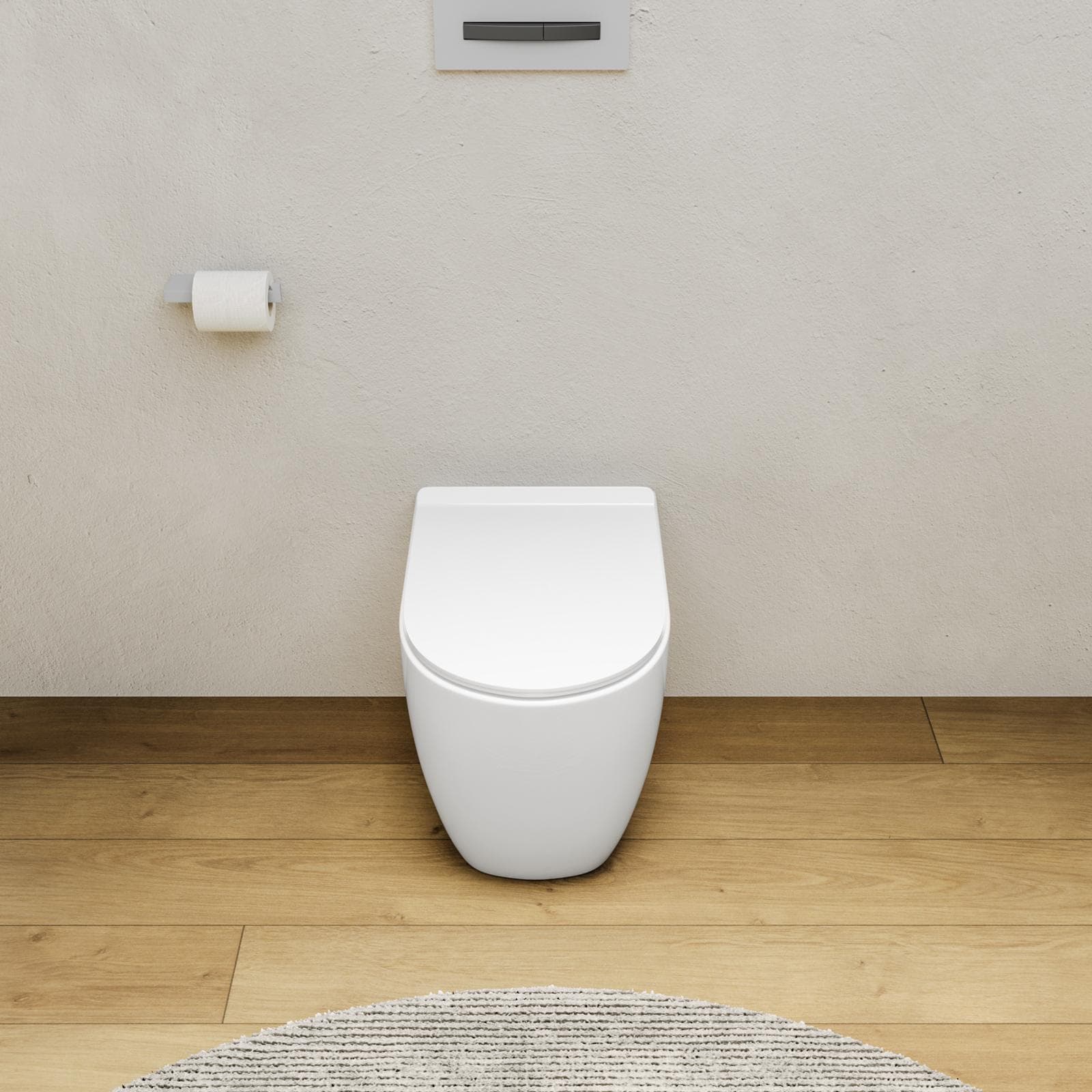 Vaso filomuro in ceramica rimless con copriwc slim softclose - City