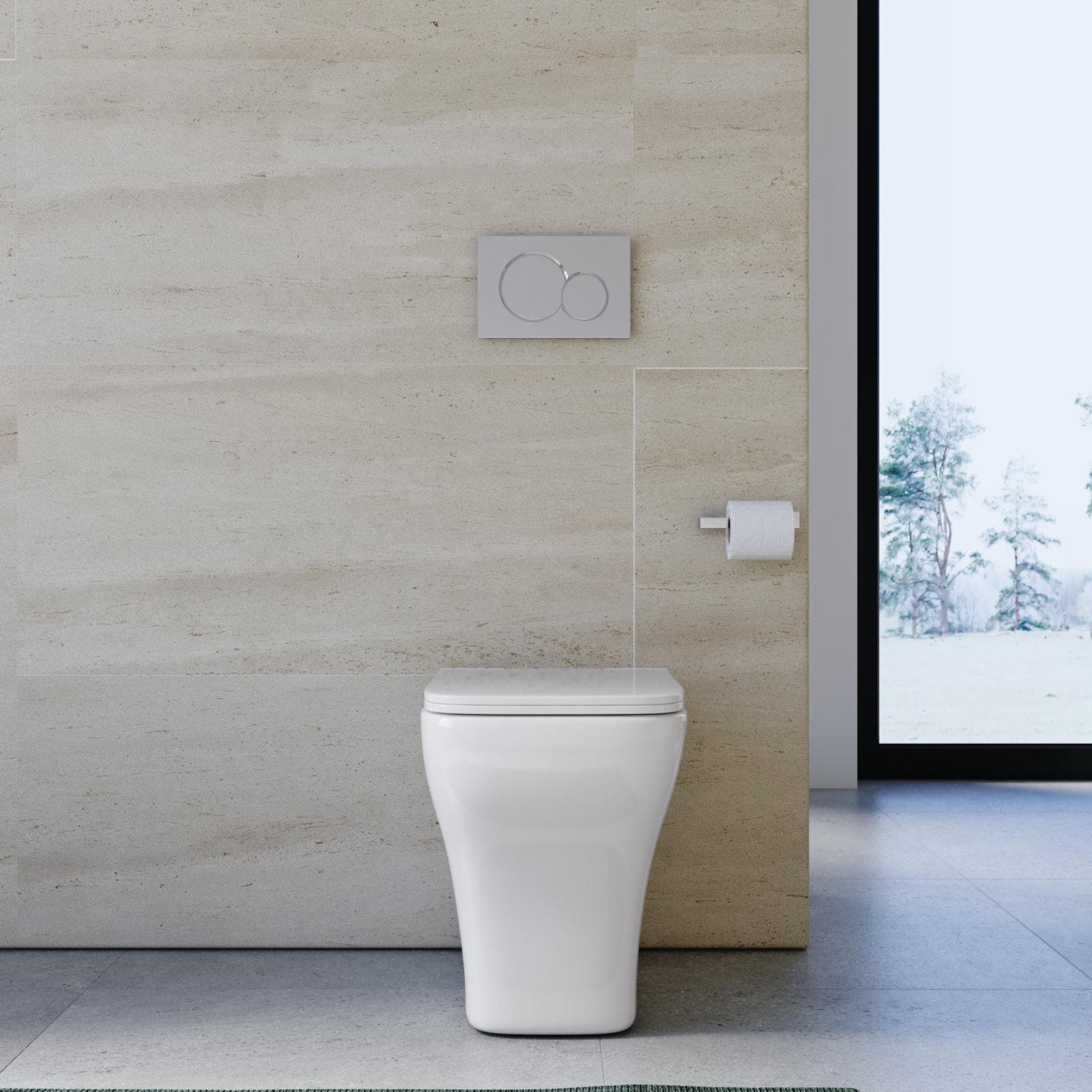Vaso filomuro in ceramica rimless con sedile softclose - Selbi