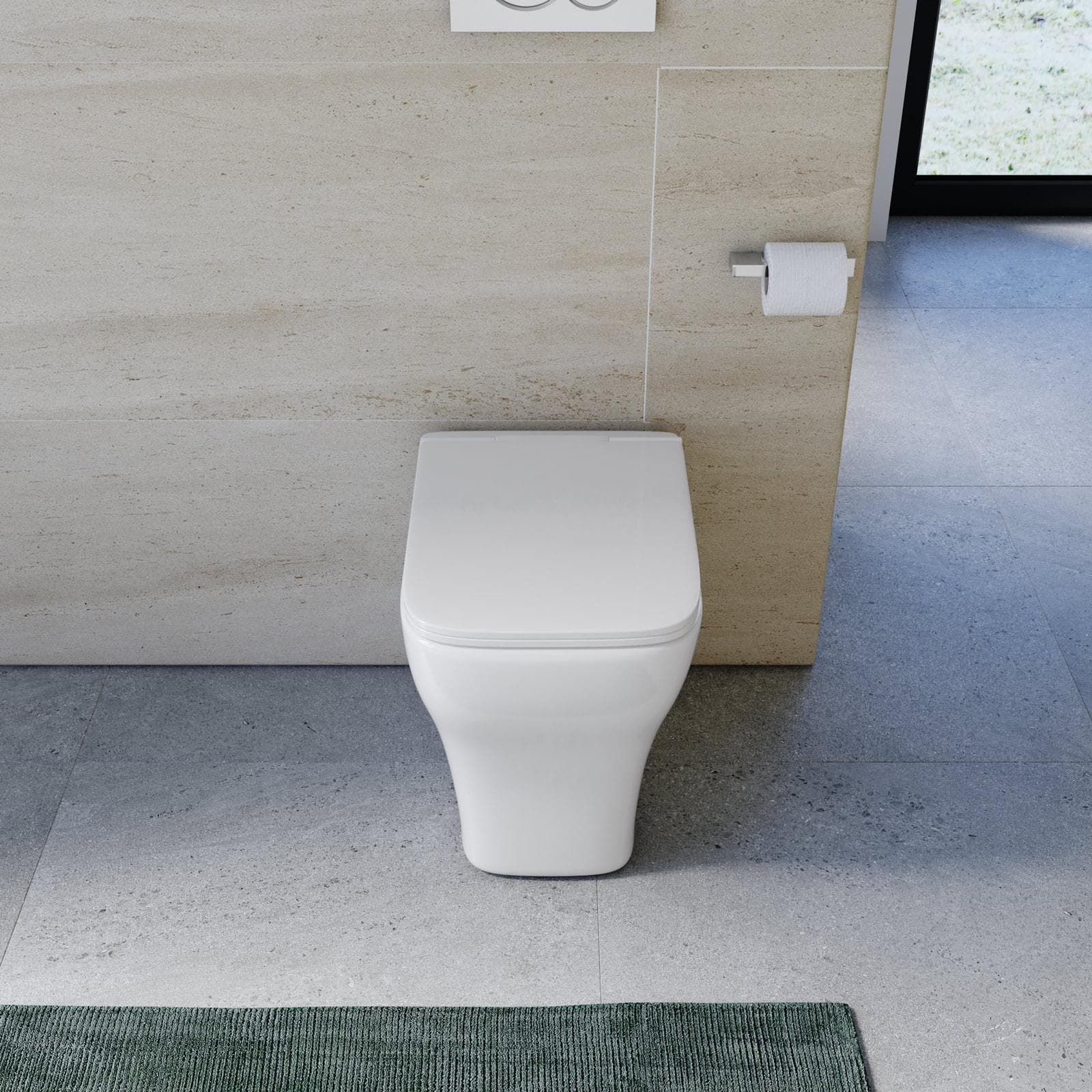 Vaso filomuro in ceramica rimless con sedile softclose - Selbi