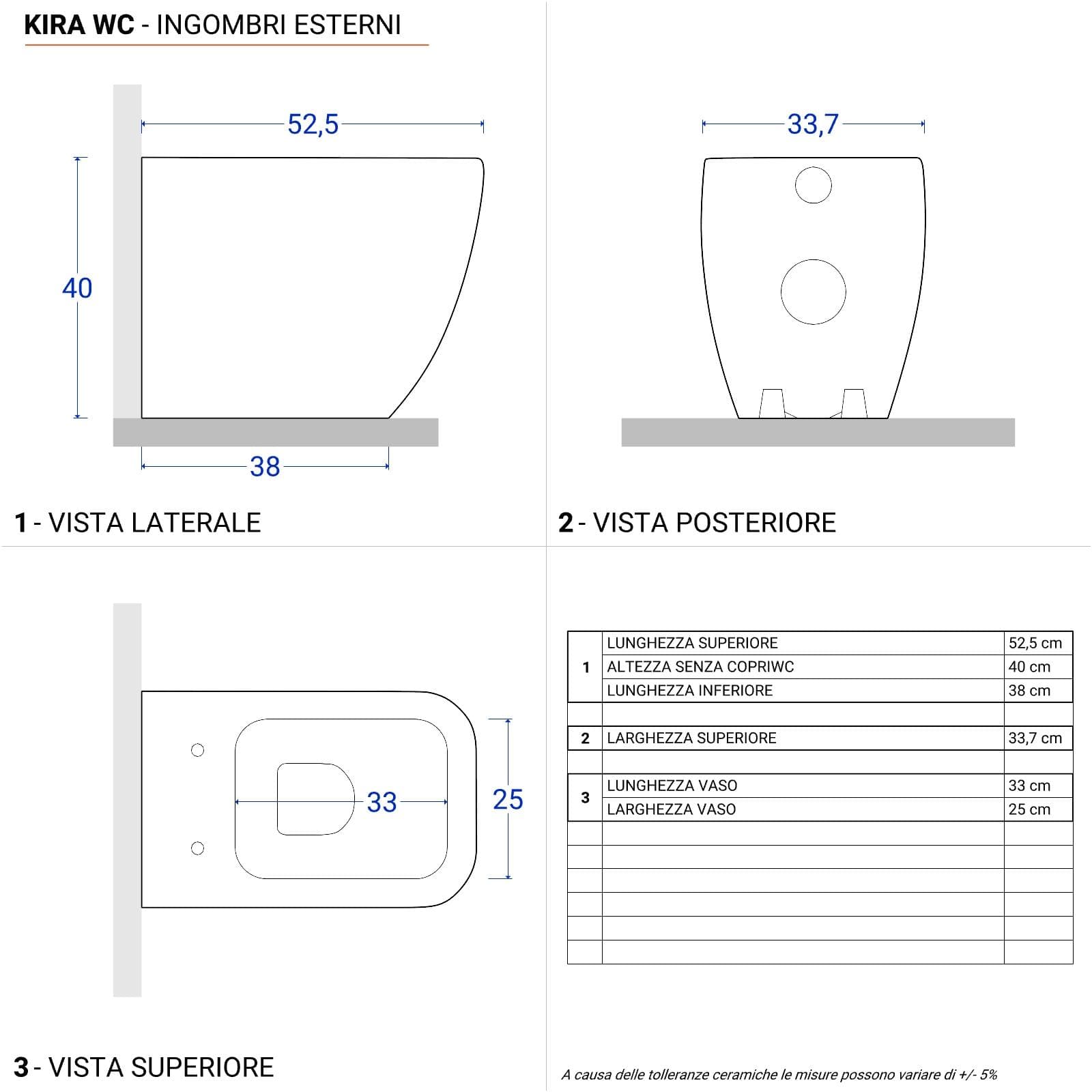 Vaso filoparete con sedile avvolgente e scarico a terra - Kira