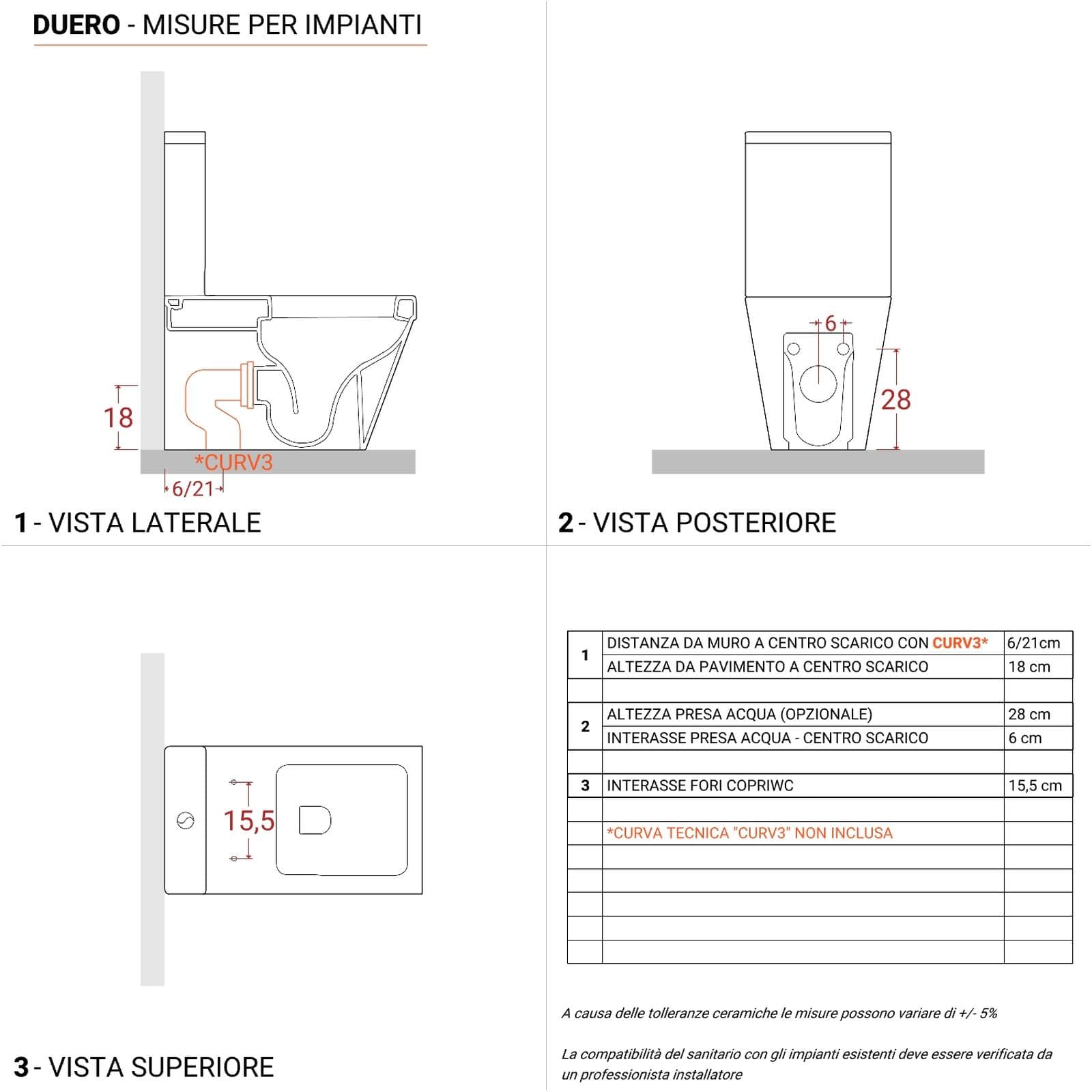 Vaso monoblocco rimless in ceramica bianco con copriwc softclose - Lena