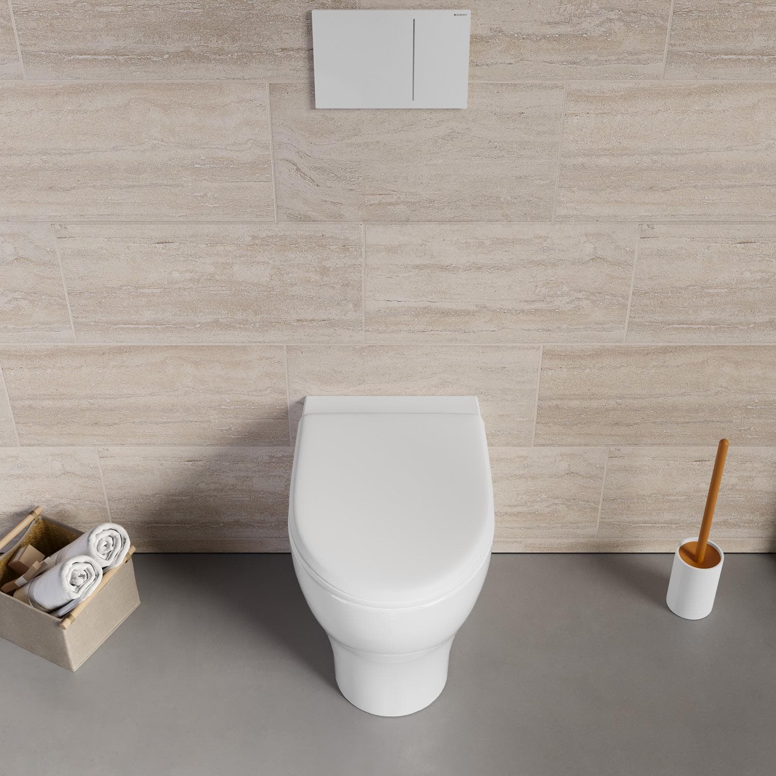 Vaso singolo filo parete Azzurra Pratica ceramica bianco wc con sedile copriwc water