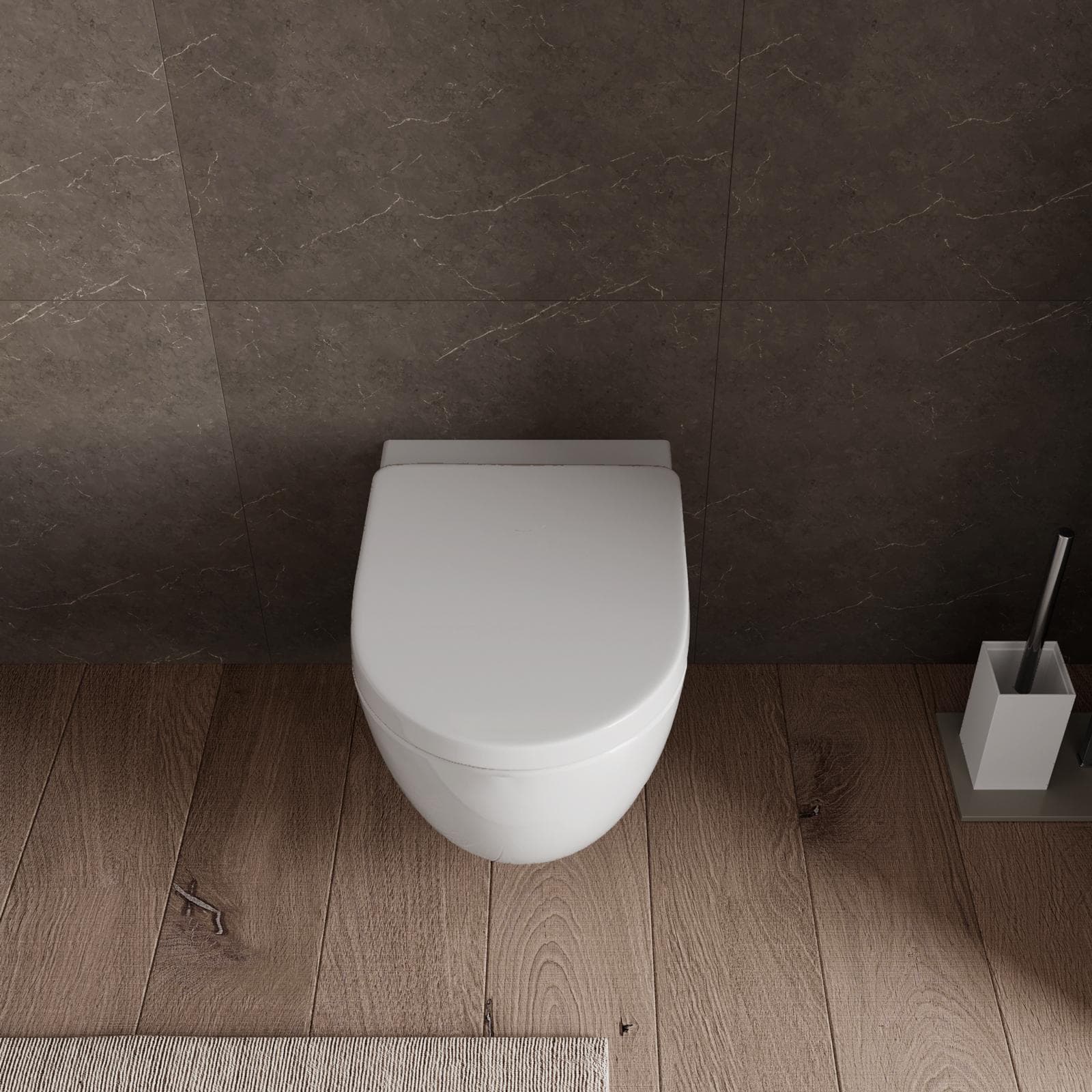 Vaso sospeso in ceramica con sedile avvolgente soft-close - Hottis Evo