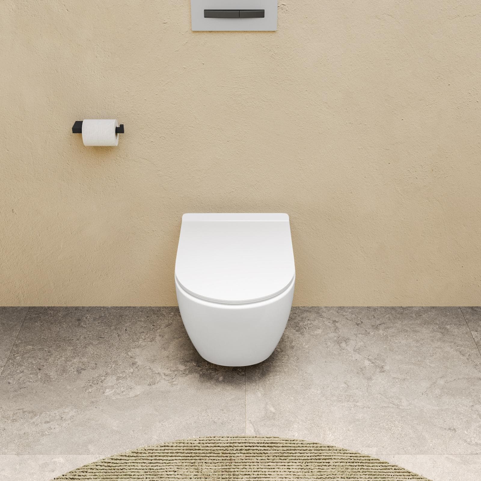 Vaso sospeso in ceramica rimless con copriwc slim softclose - City